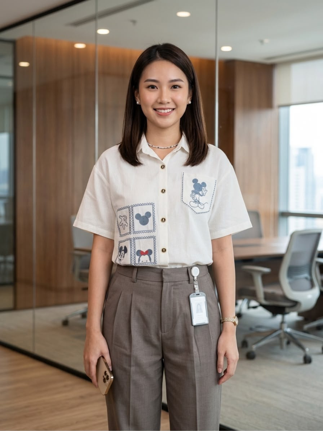 Couple Pocket Cotton Shirt - White