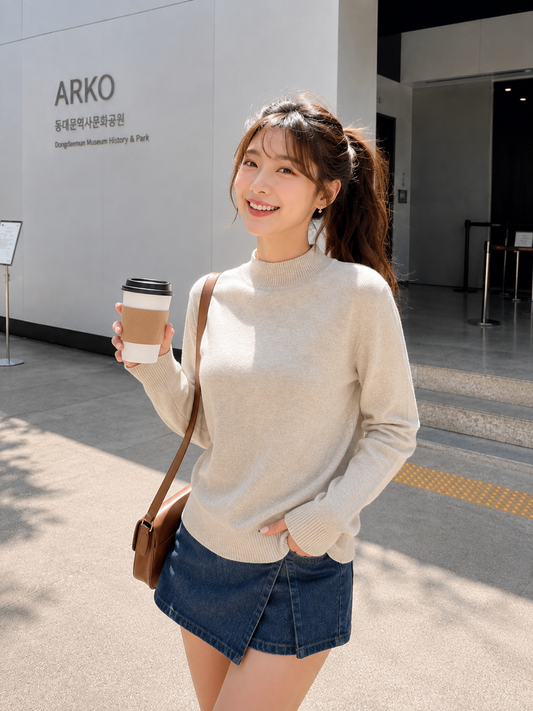 Tena Round Knit Longsleeve - Oat