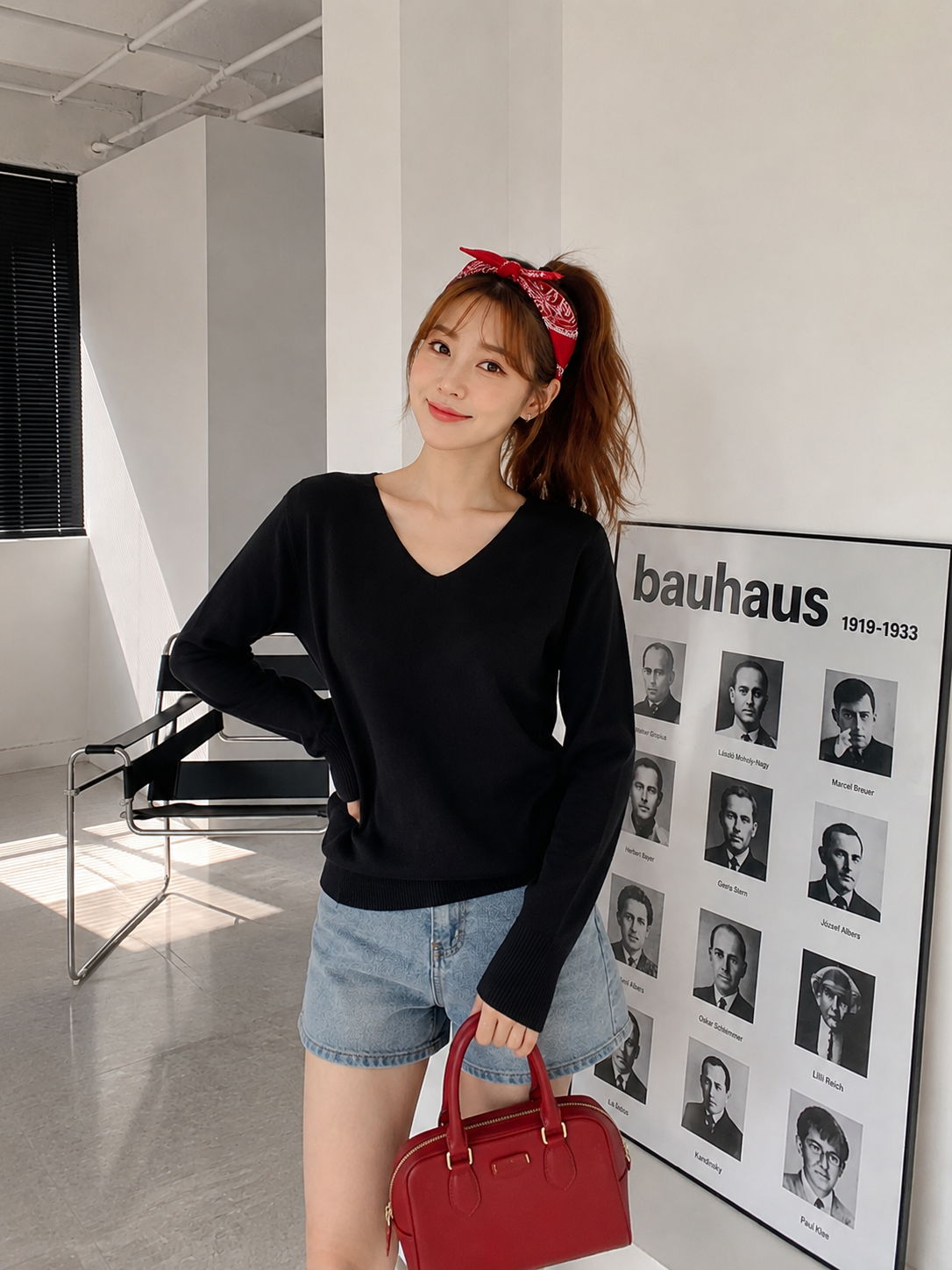 Nasya Vneck Knit Longsleeve - Black