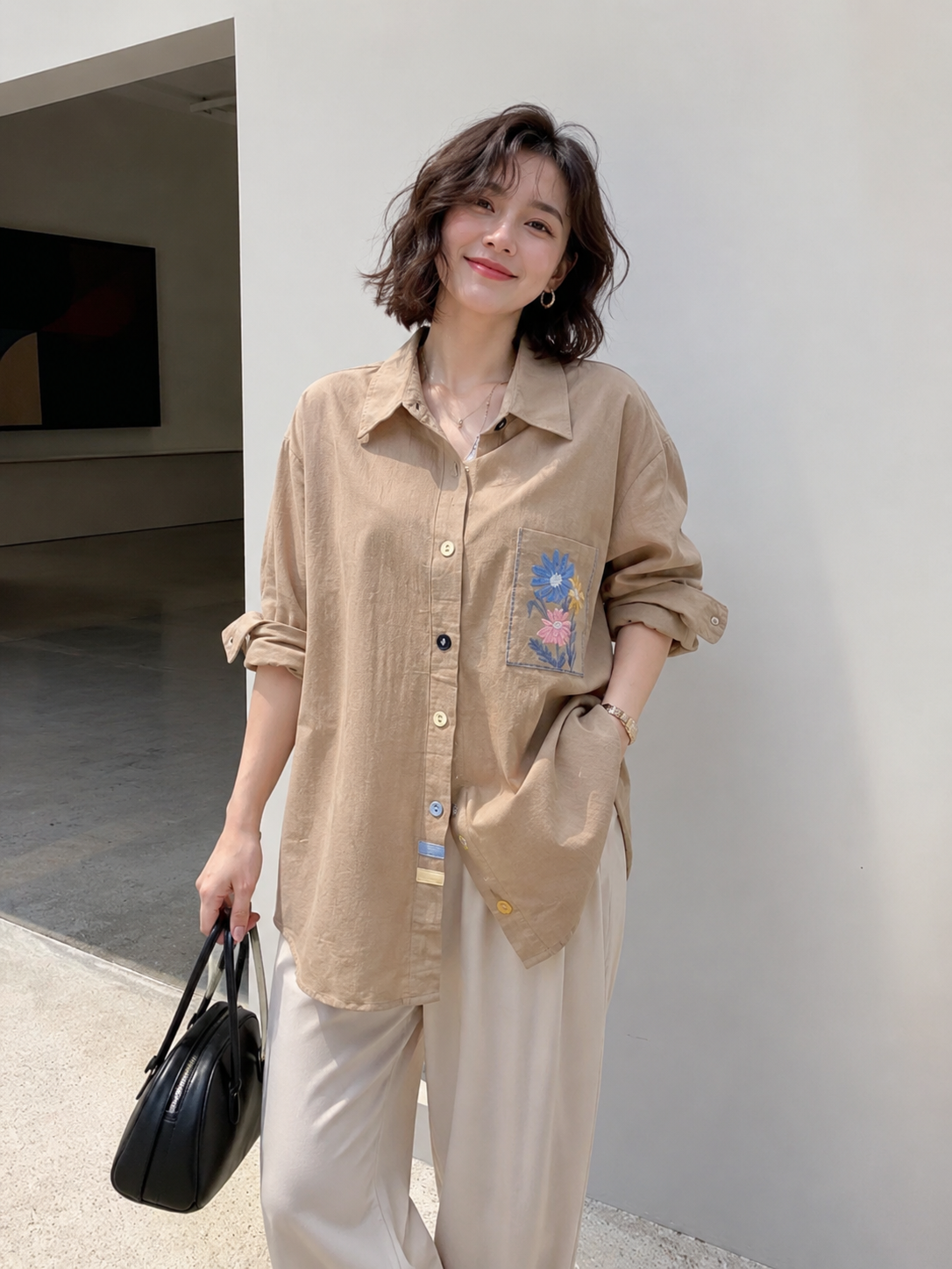 Yoel Pocket Cotton Longsleeve - Oat
