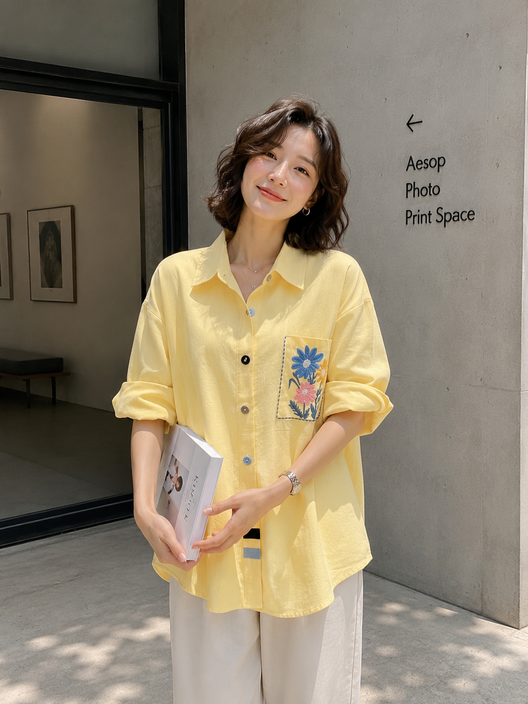 Yoel Pocket Cotton Longsleeve - Yellow