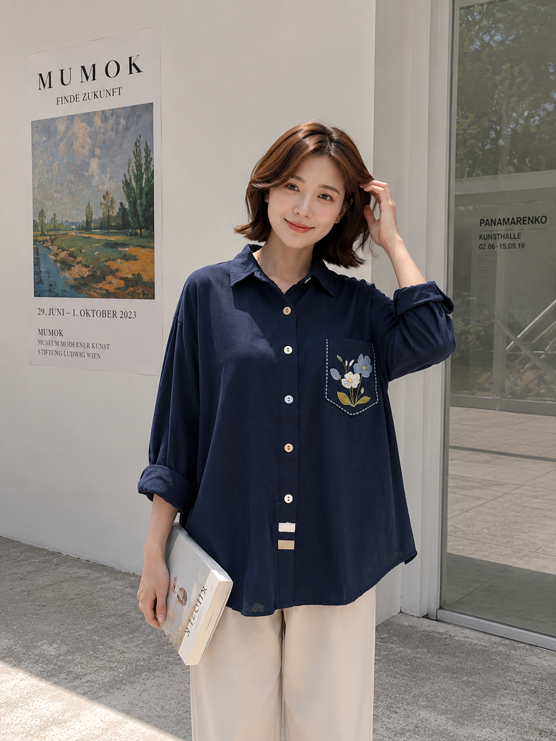 Porta Pocket Cotton Longsleeve - Navy