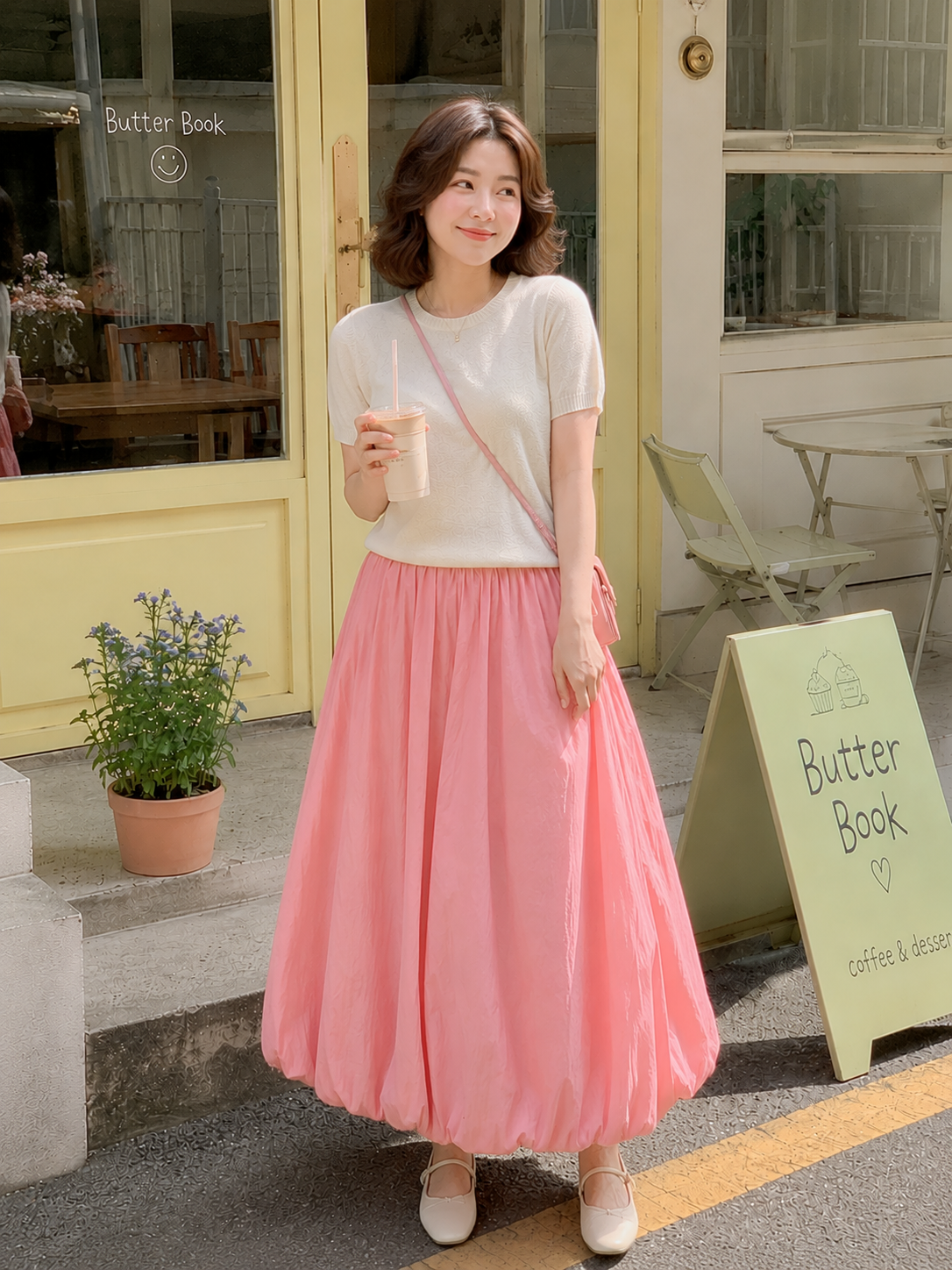 Elowen Ballon Skirt - Pink