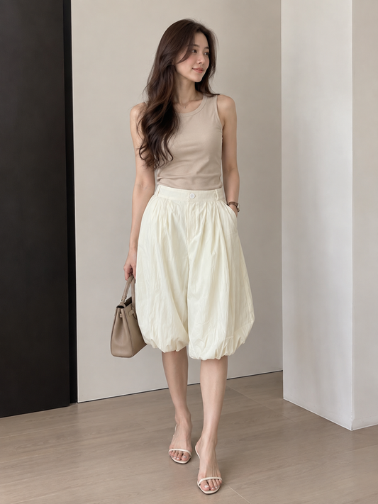 Moti Baloon Midi Pants - Butter Yellow
