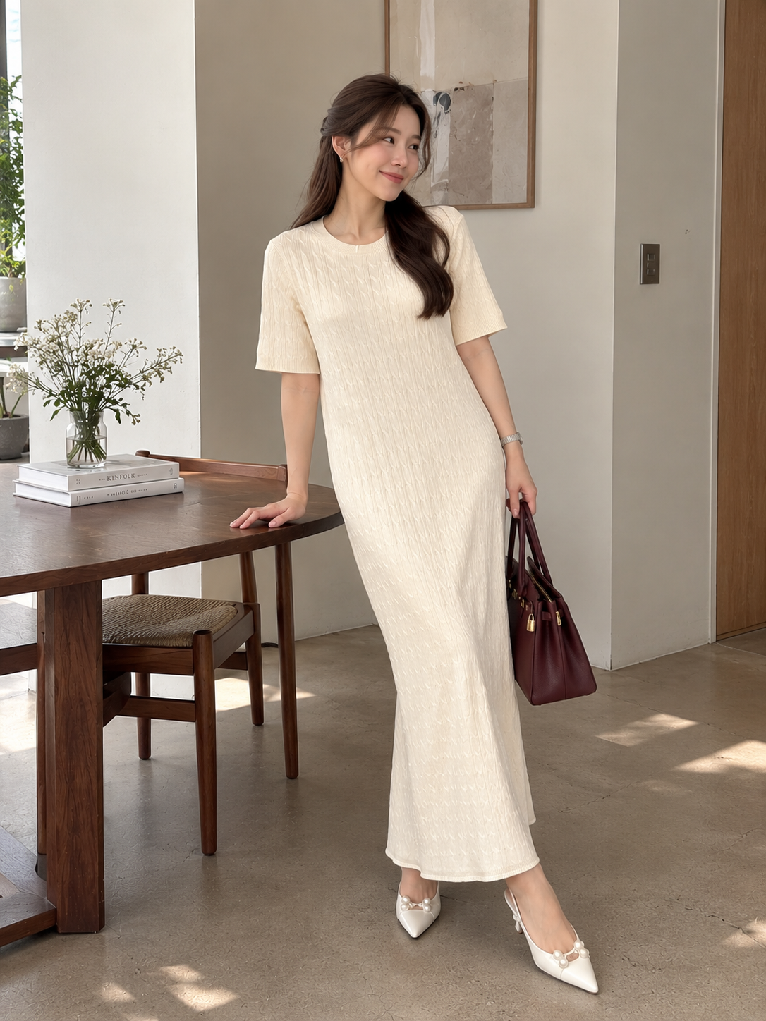Jorji Basic Knit Dress - Broken White