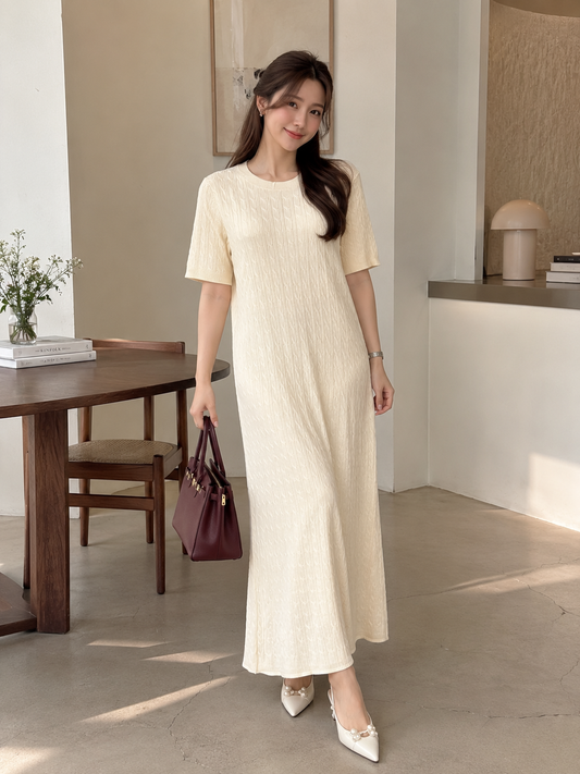 Jorji Basic Knit Dress - Broken White