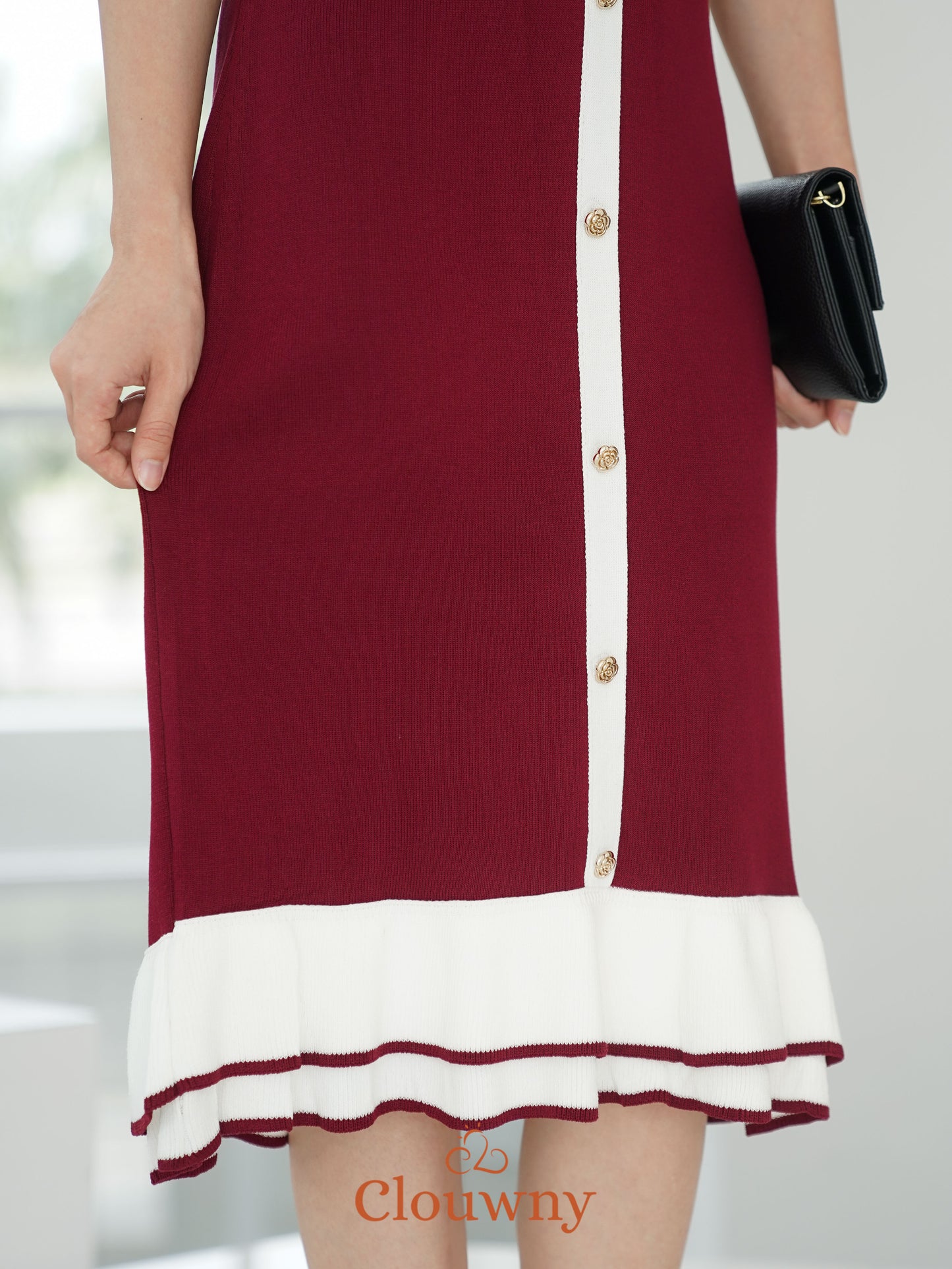 Malia Knit Dress - Maroon