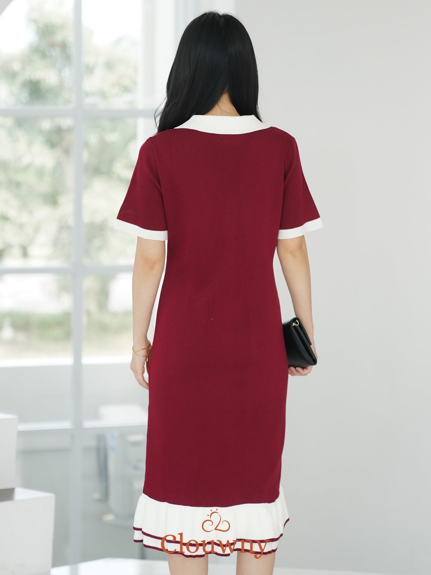 Malia Knit Dress - Maroon