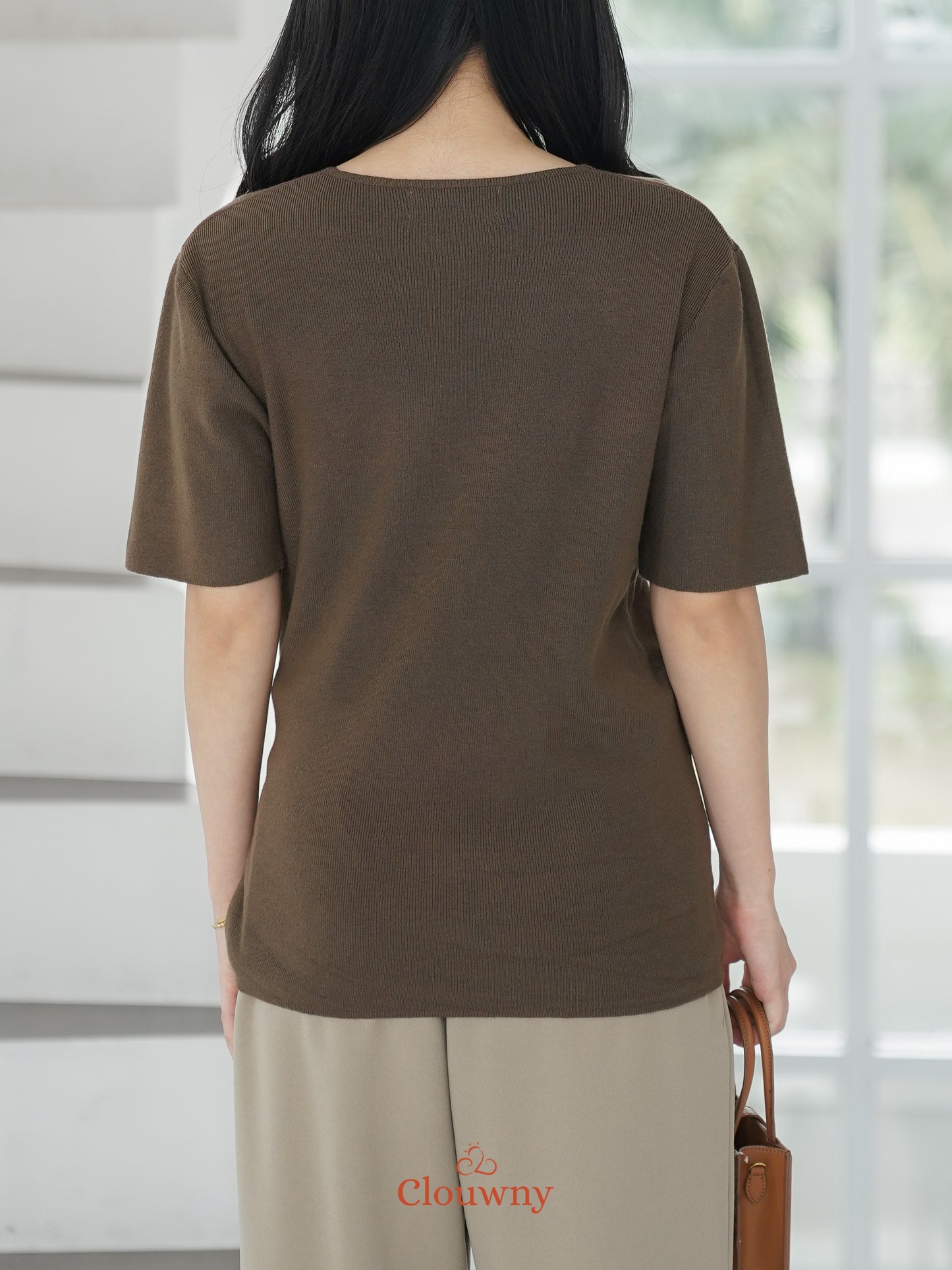 Yala Bow Knit Top - Coffee