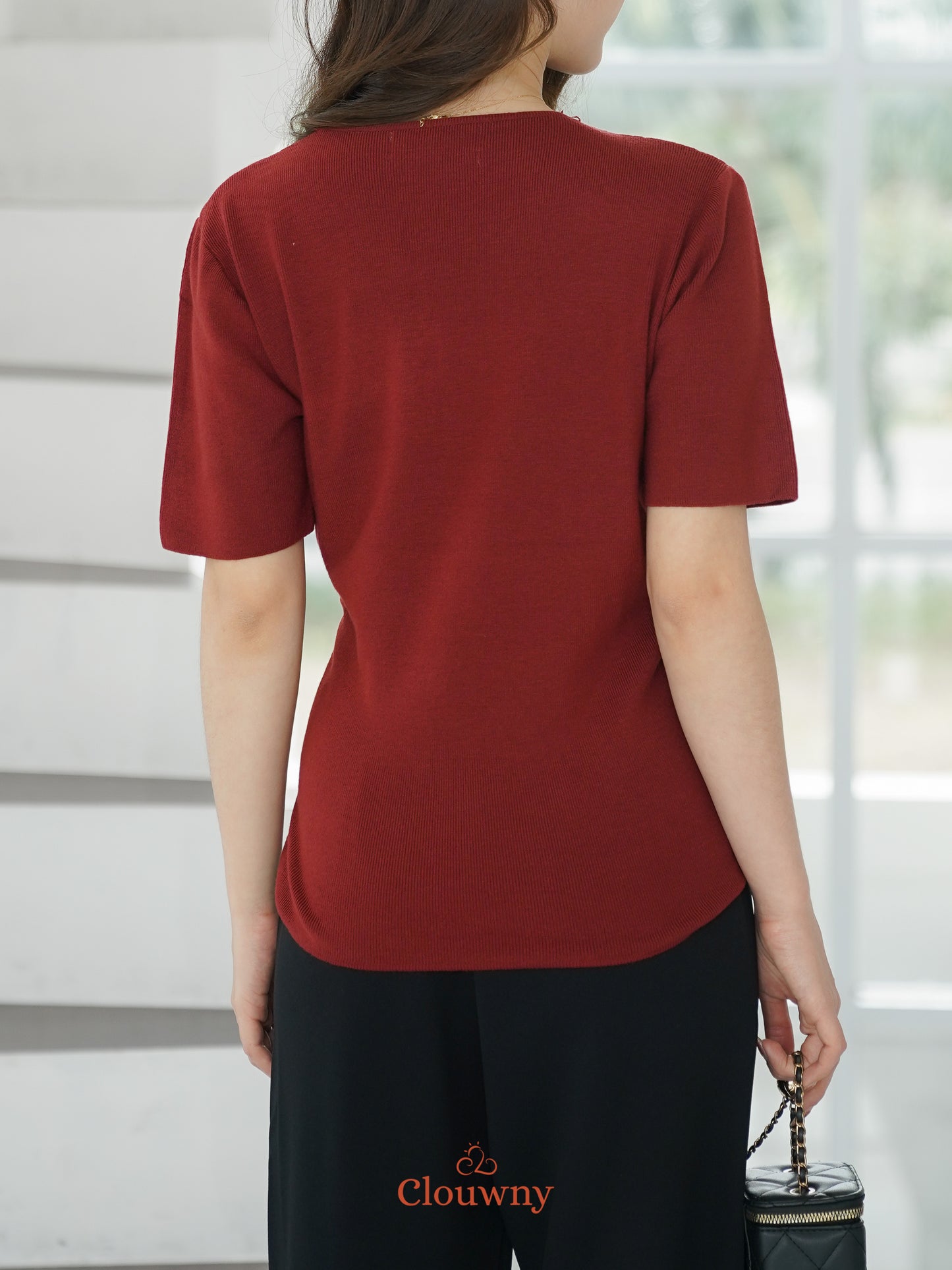 Yala Bow Knit Top - Maroon