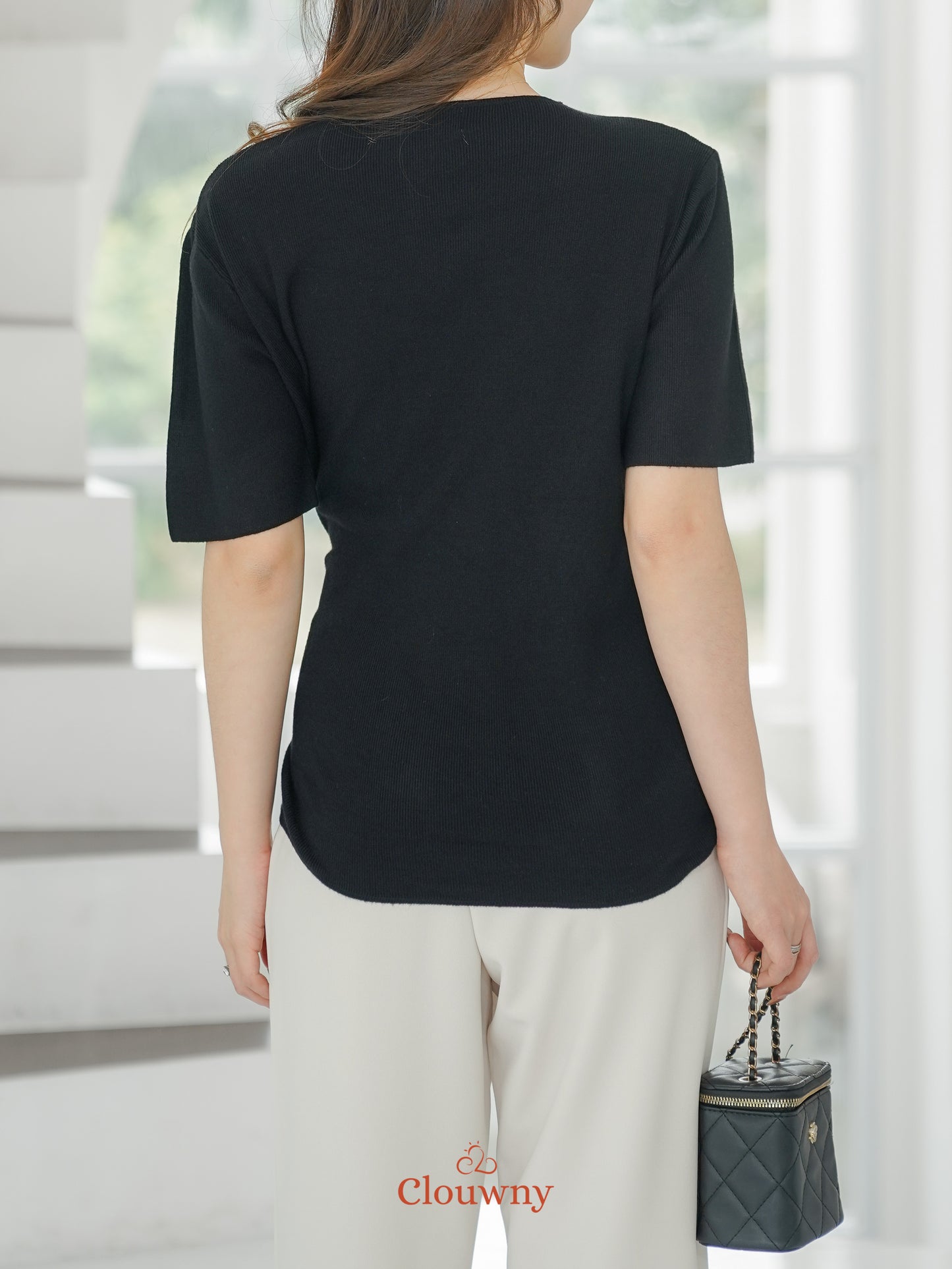 Yala Bow Knit Top - Black
