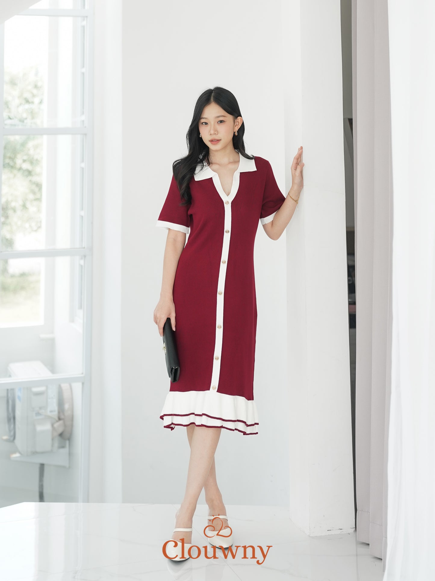 Malia Knit Dress - Maroon