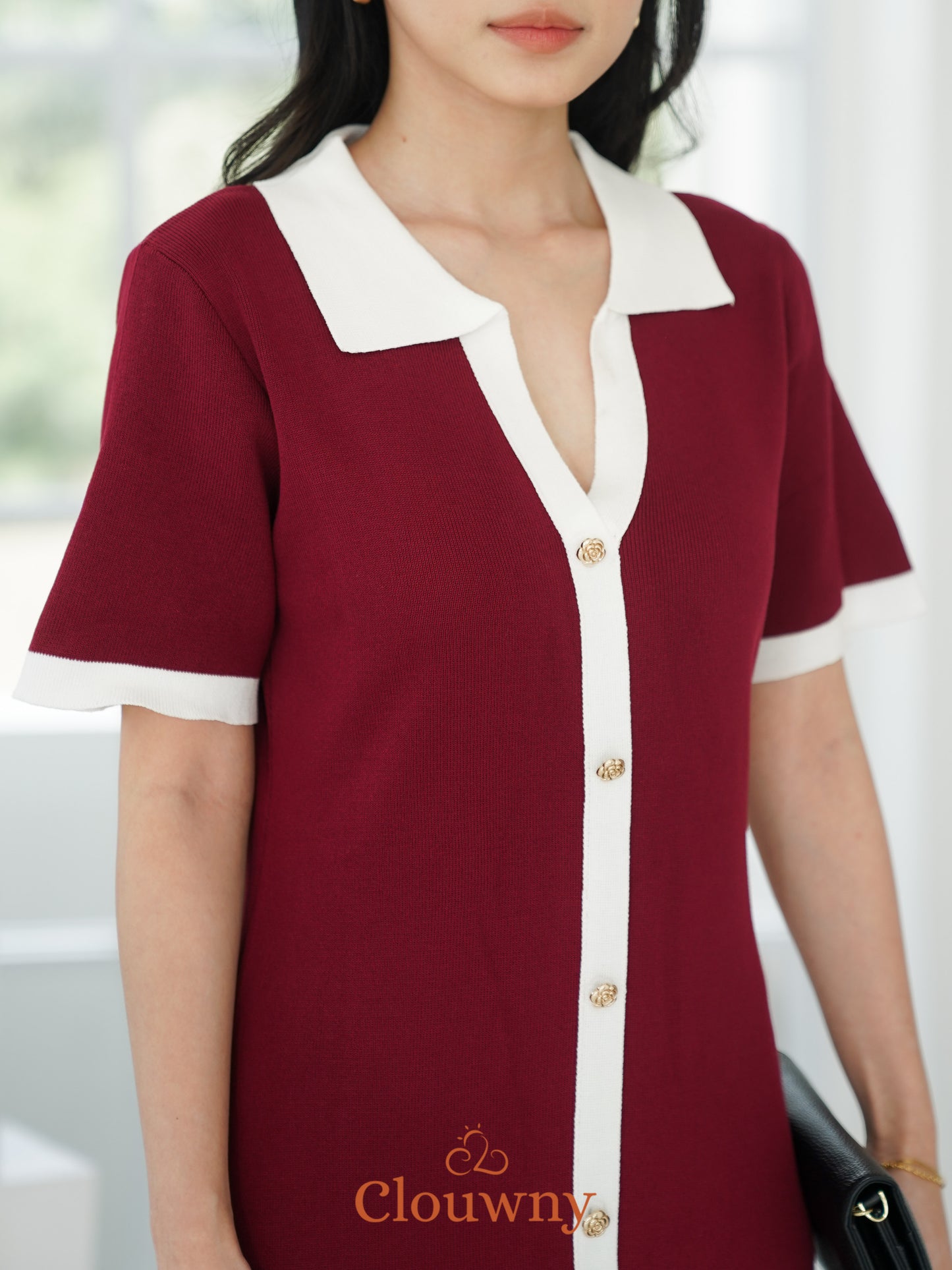 Malia Knit Dress - Maroon