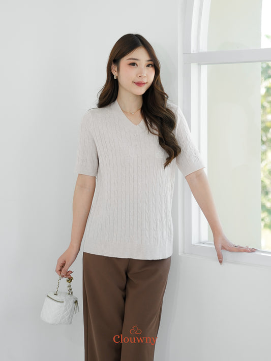 Vienna Knit Top - Oat