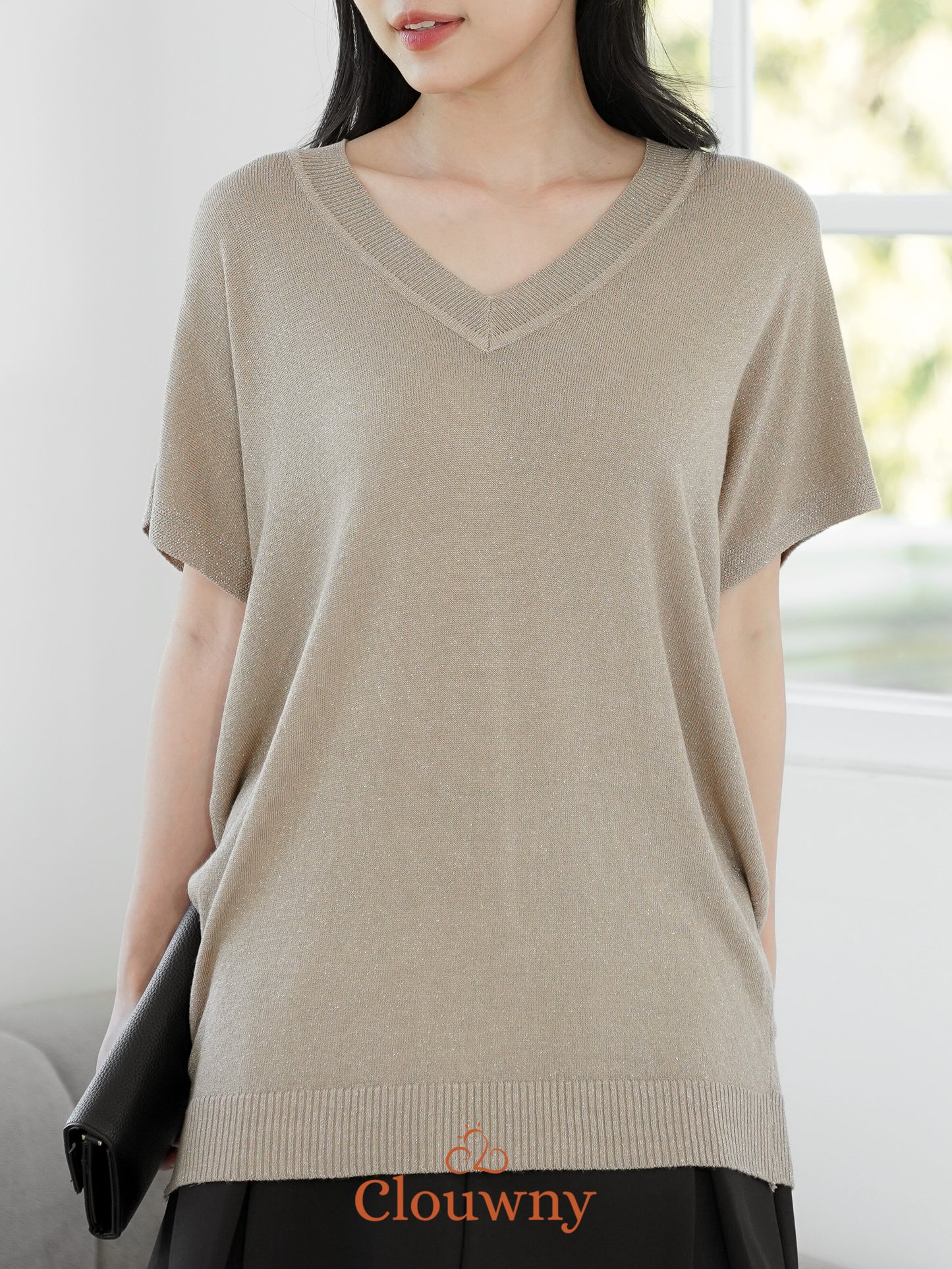 Varen Glitter Top - Khaki