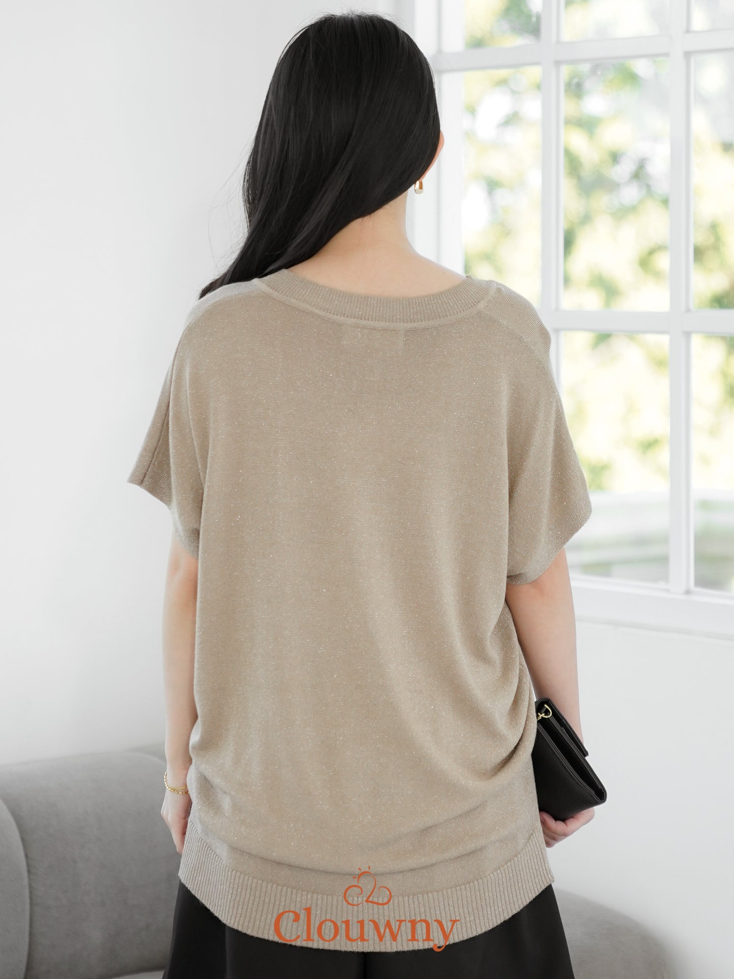 Varen Glitter Top - Khaki