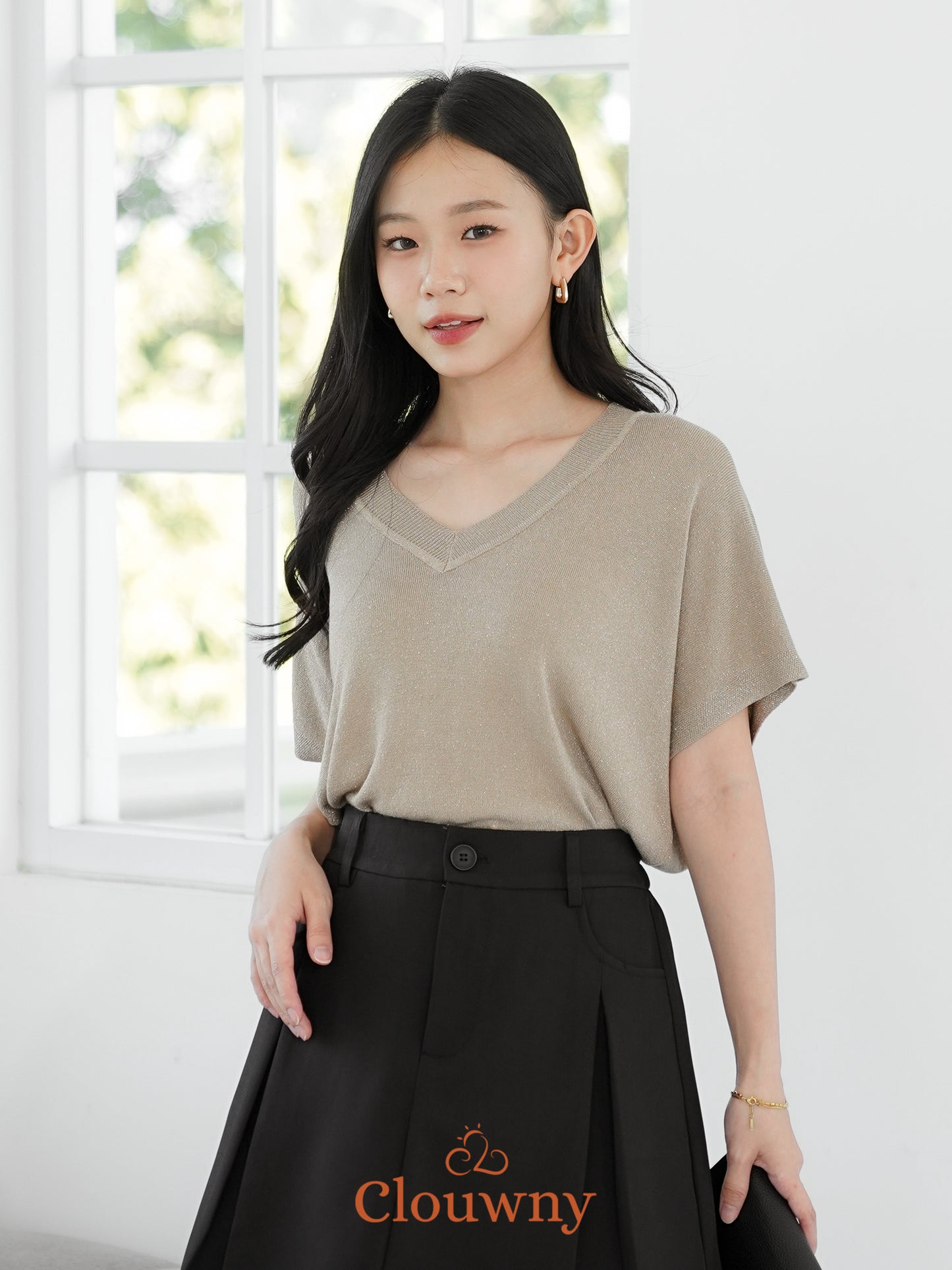 Varen Glitter Top - Khaki