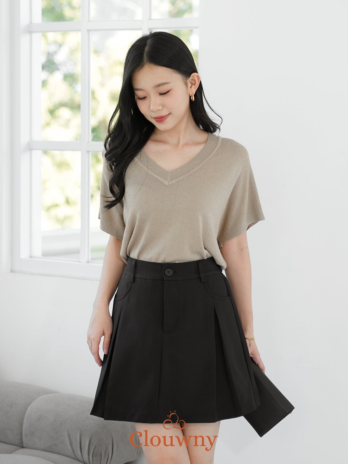 Varen Glitter Top - Khaki