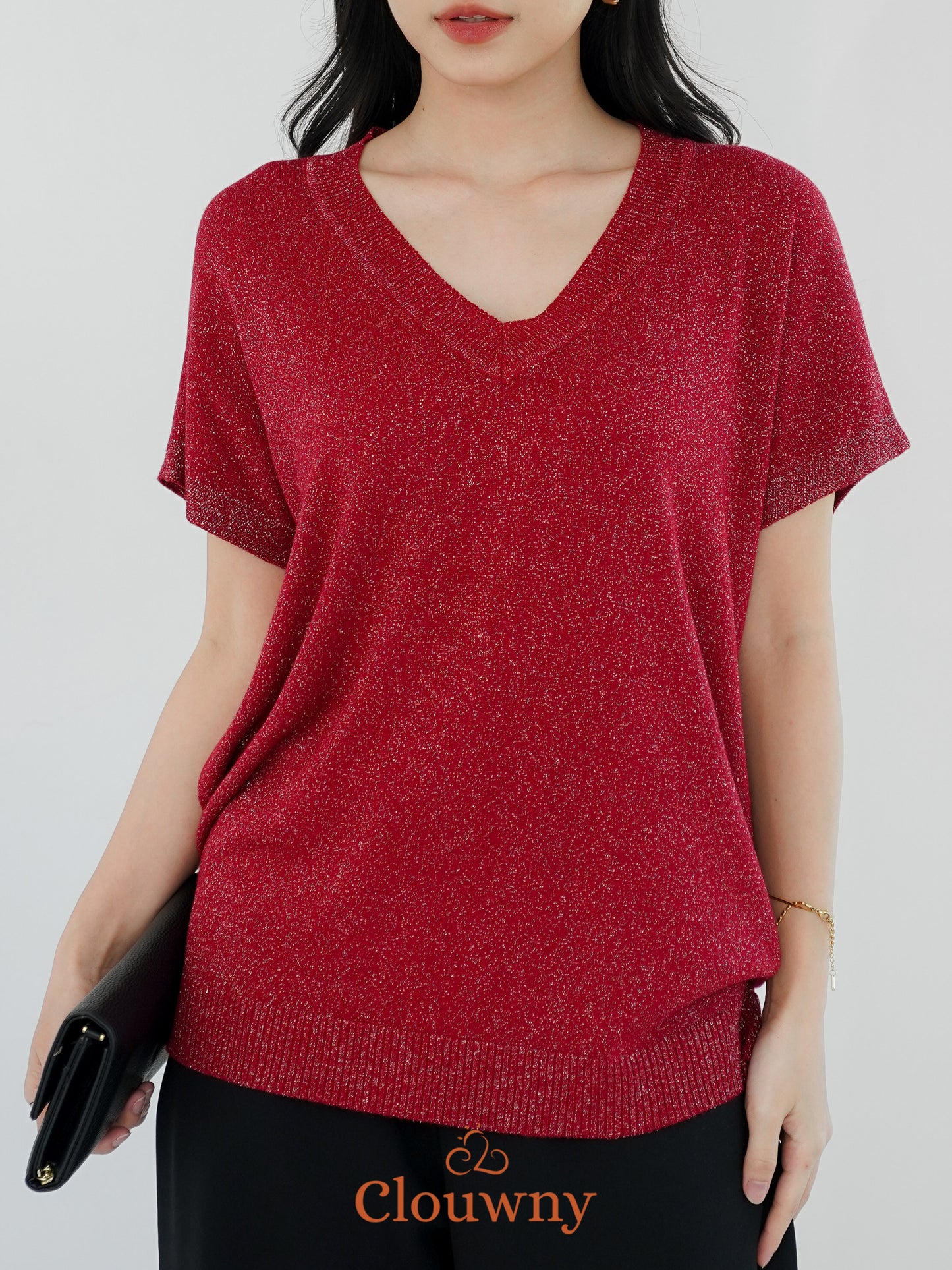Varen Glitter Top - Maroon