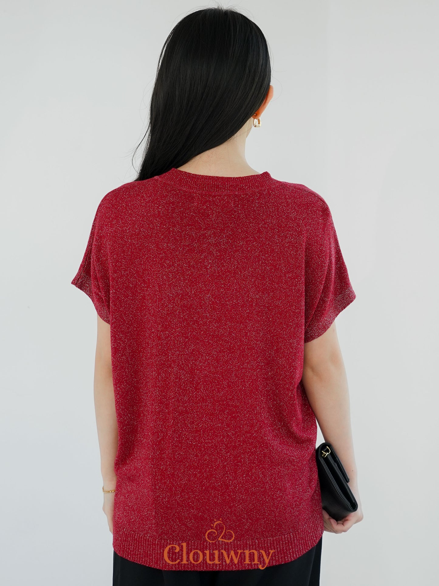 Varen Glitter Top - Maroon