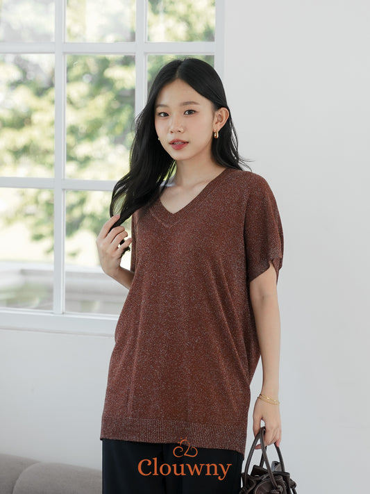 Varen Glitter Top - Coffee