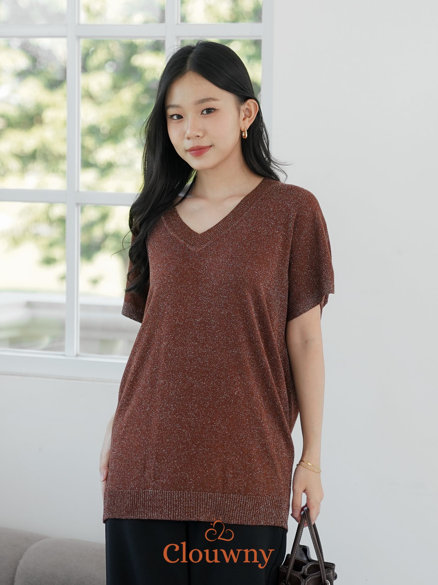 Varen Glitter Top - Coffee