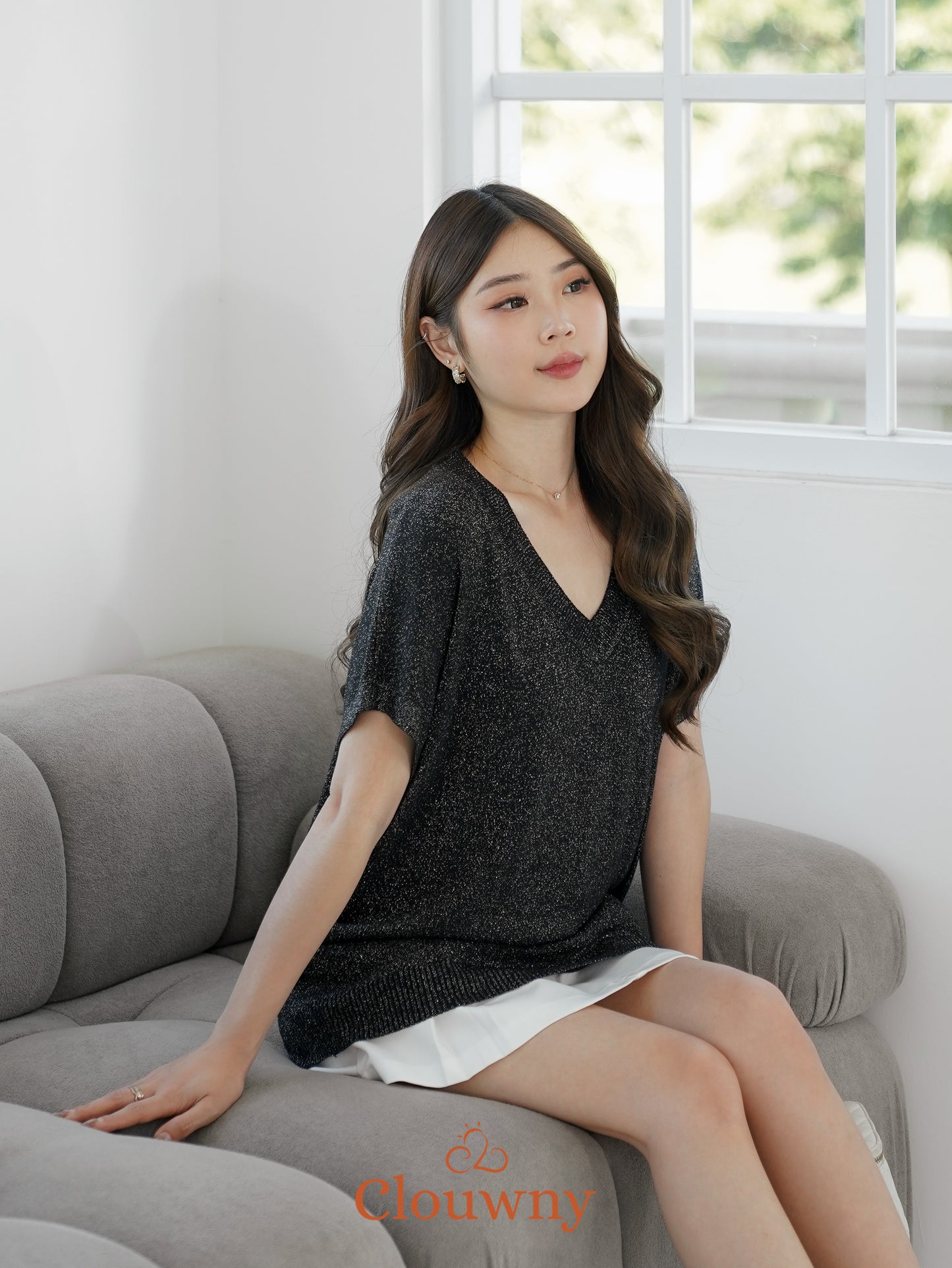 Varen Glitter Top - Black
