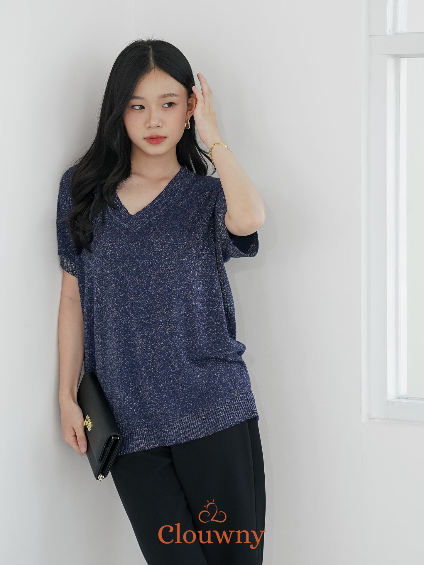Varen Glitter Top - Navy