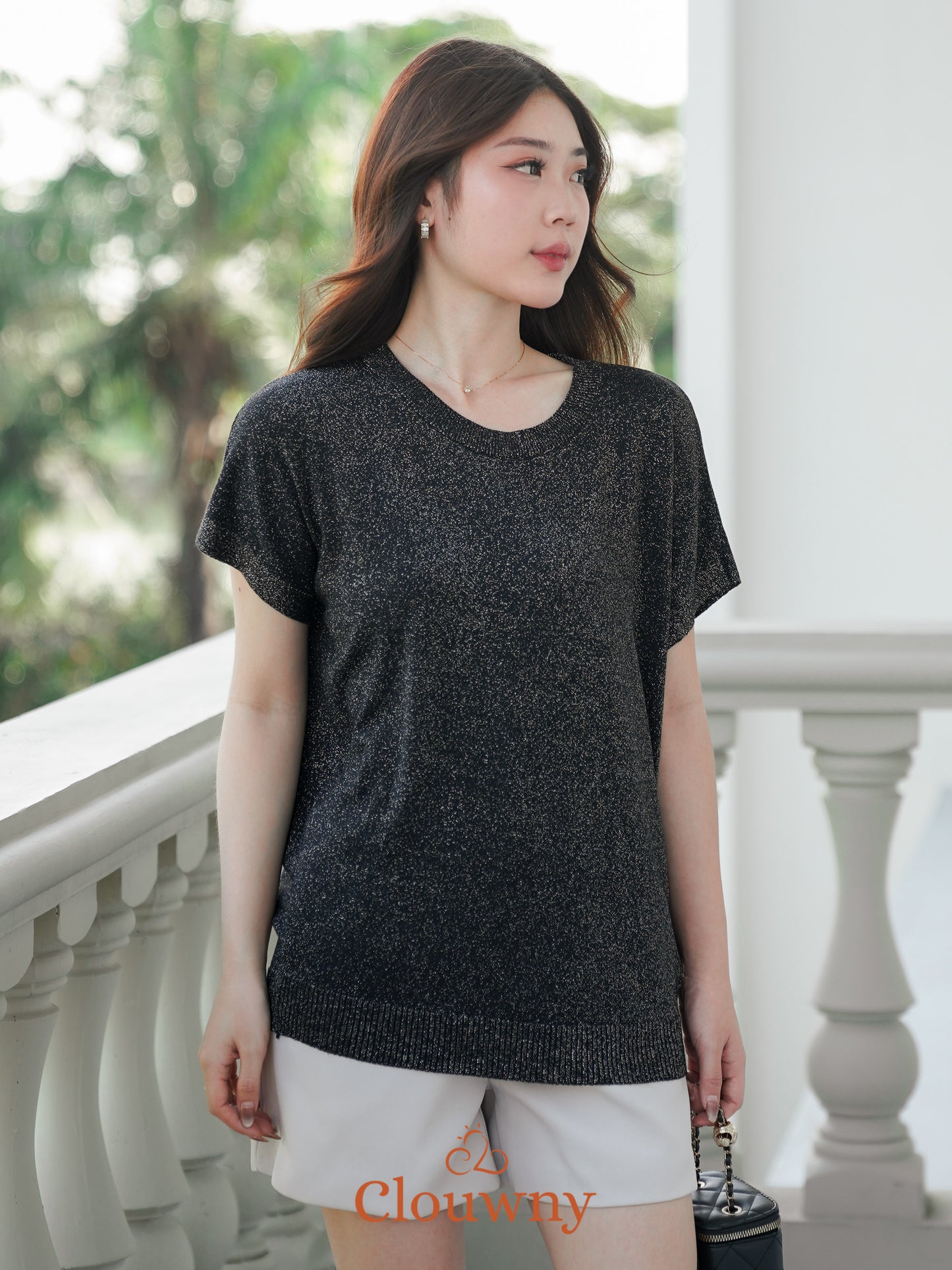 Umaira Glitter Top - Black
