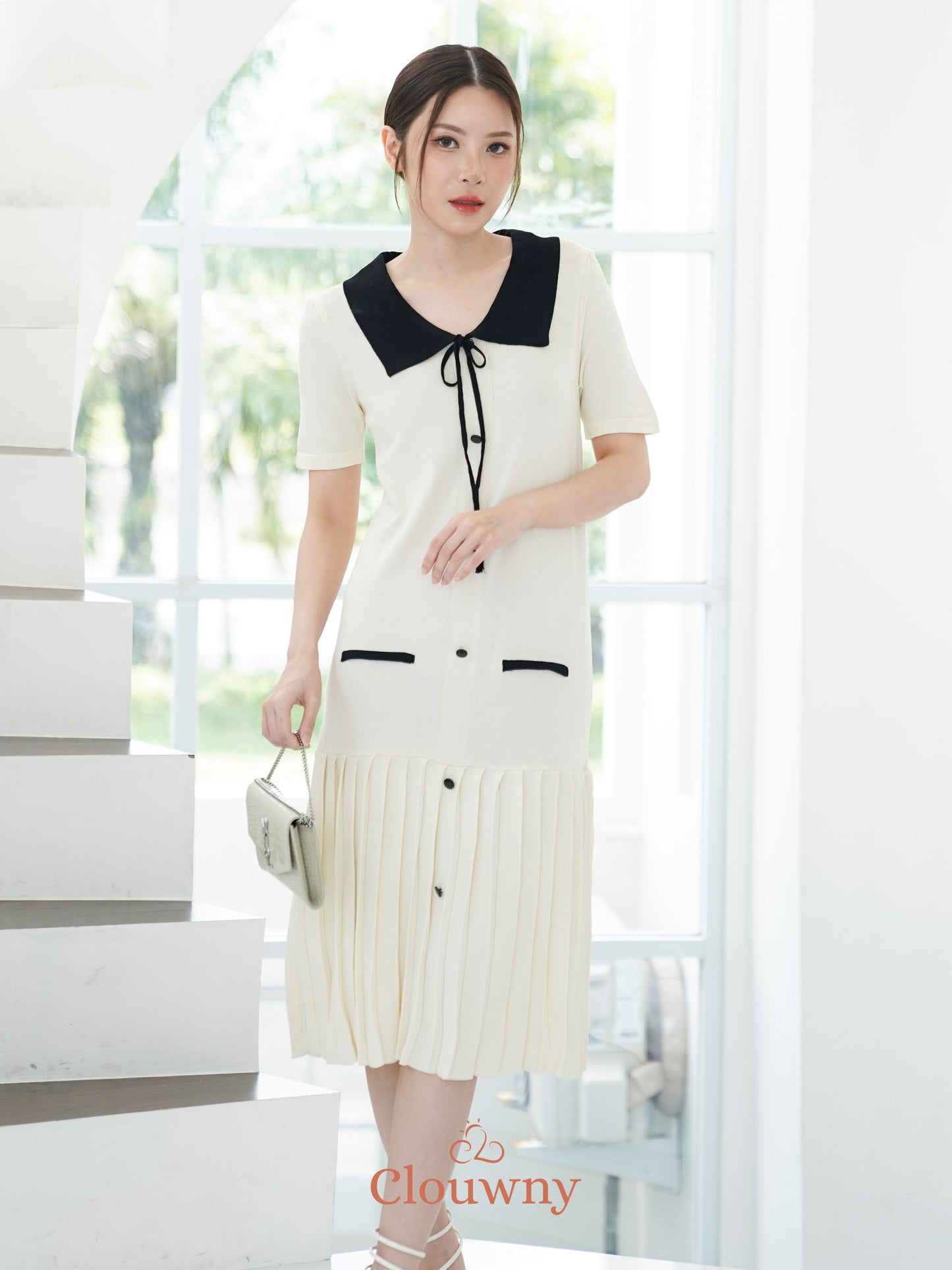 Candle Knit Dress - Cream