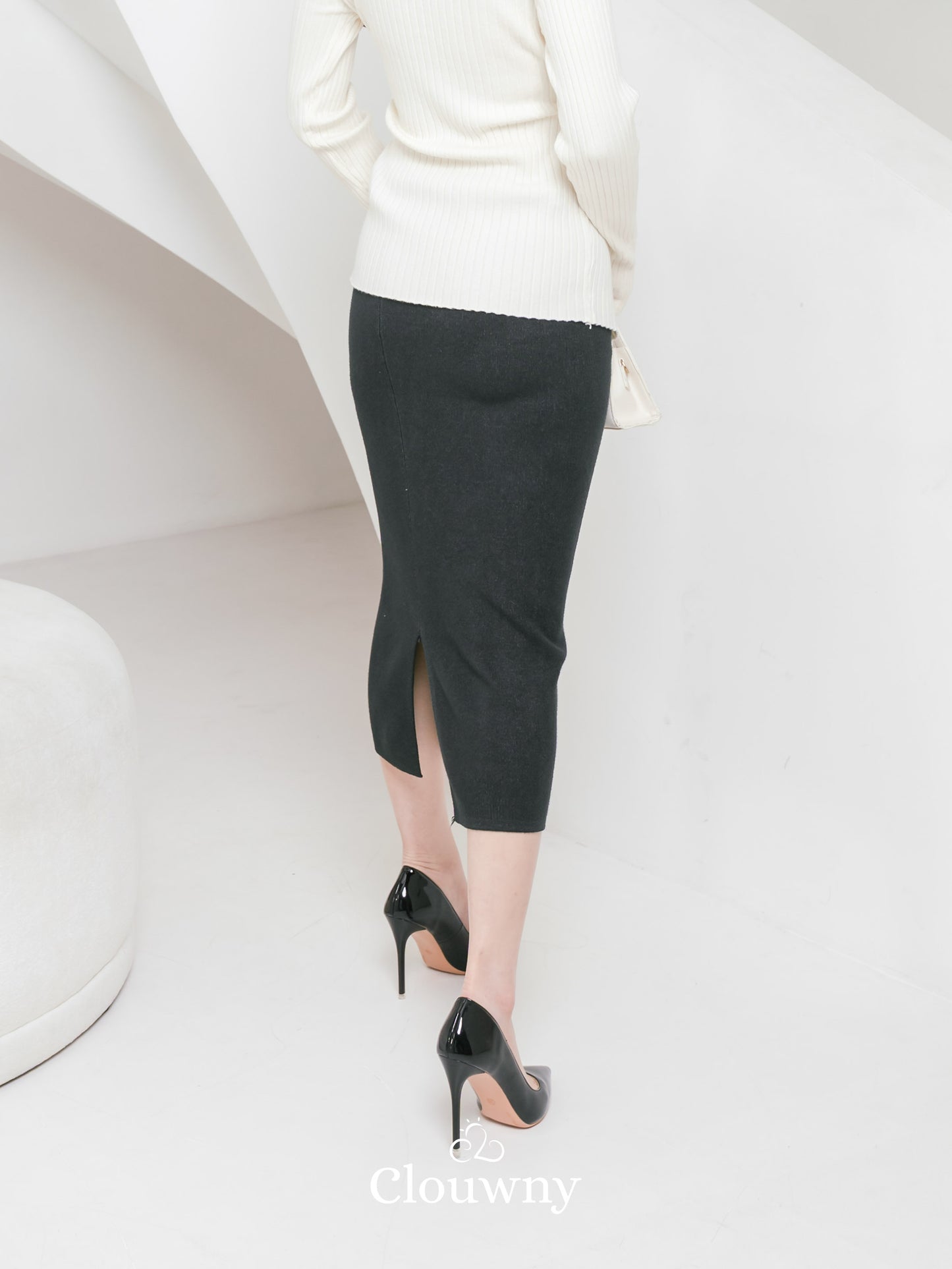 Crimson Knit Skirt - Dark Grey