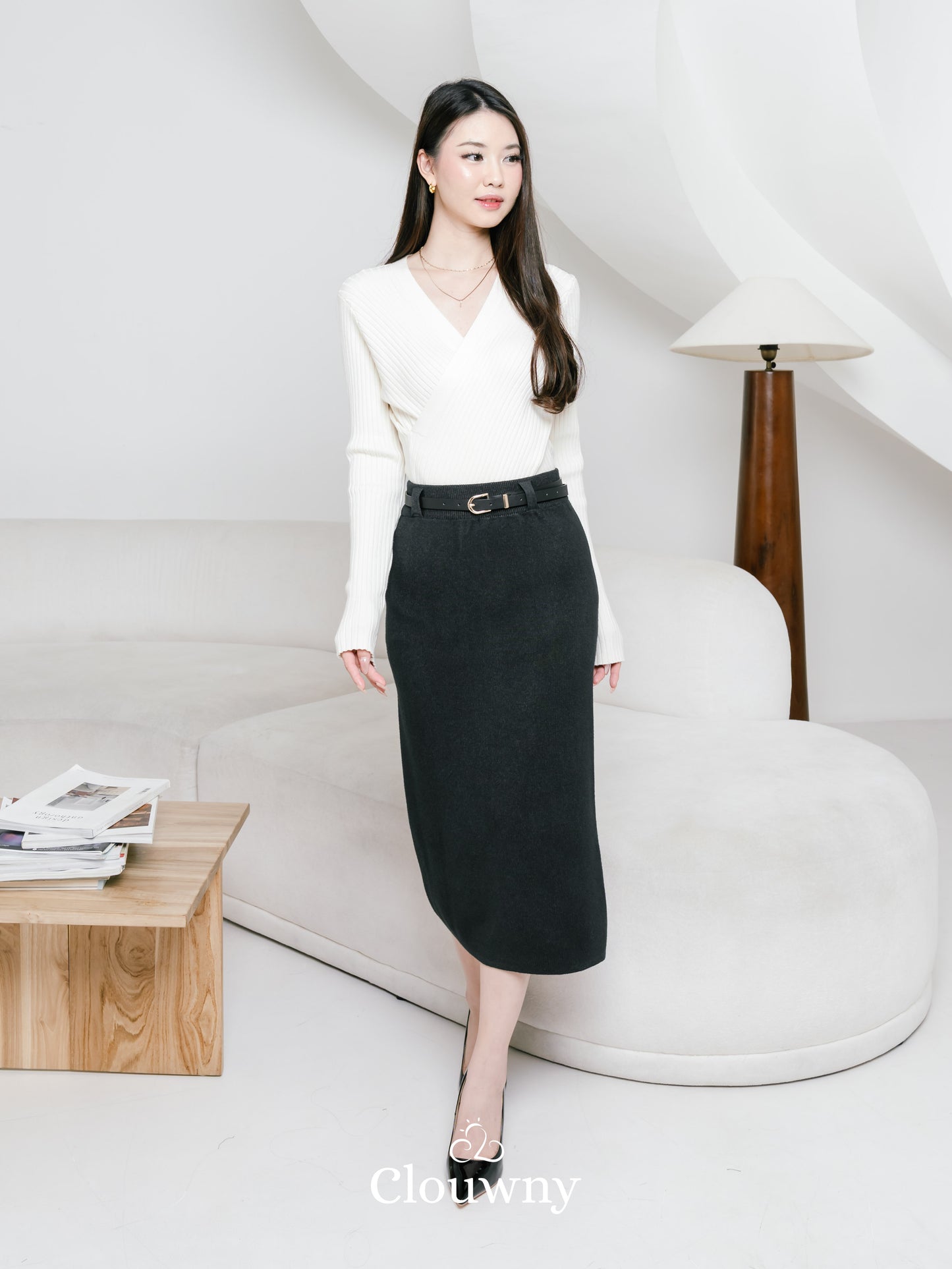 Crimson Knit Skirt - Dark Grey
