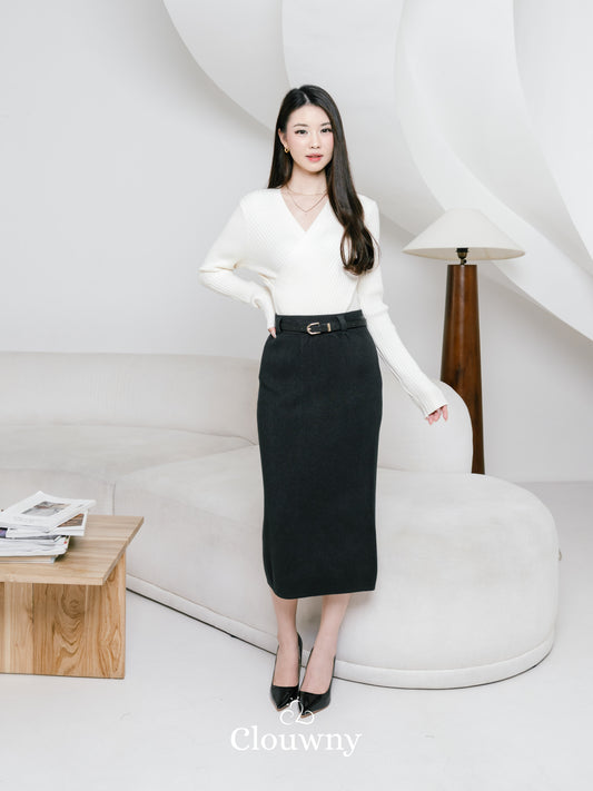Crimson Knit Skirt - Dark Grey