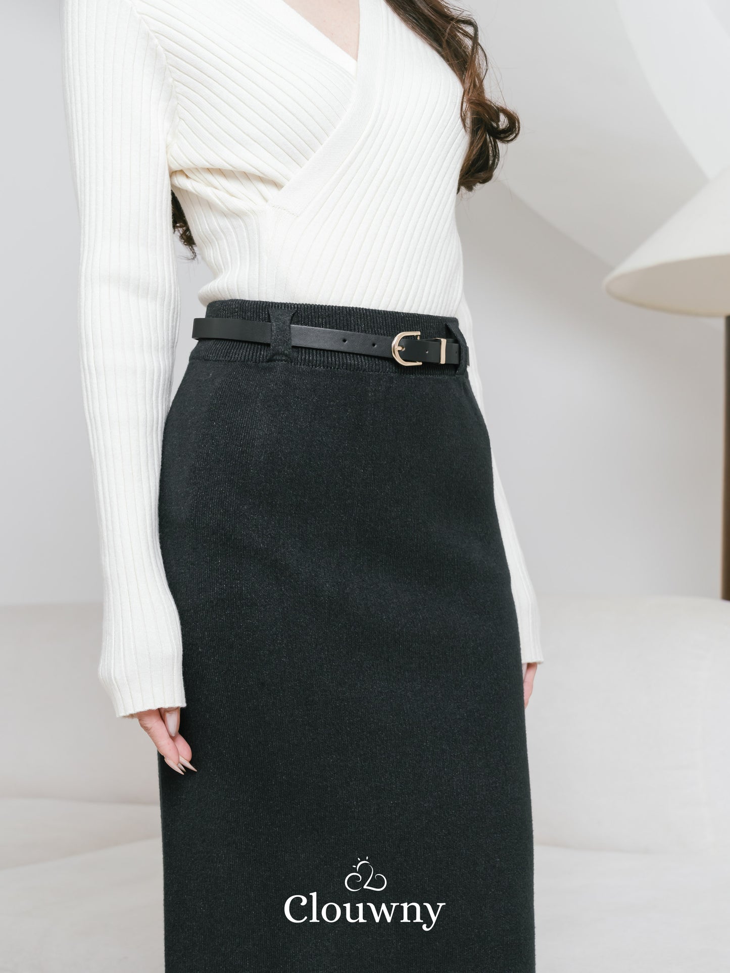 Crimson Knit Skirt - Dark Grey