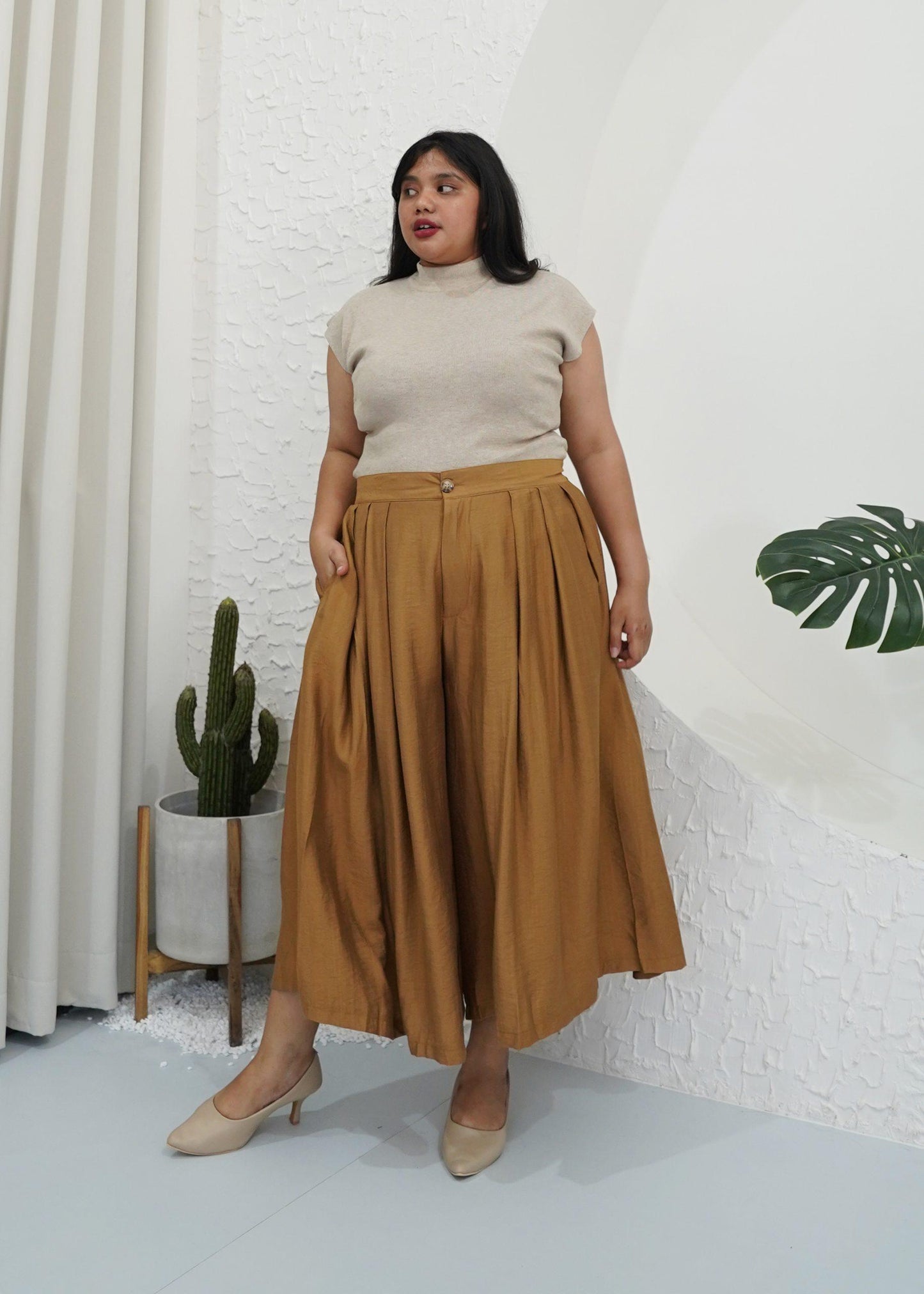 Yuni Cullotes Pants - Caramel