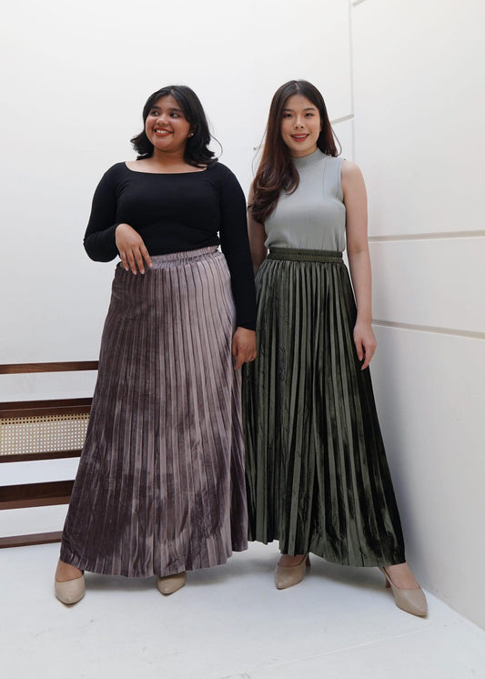 Minari Velvet Skirt - Army