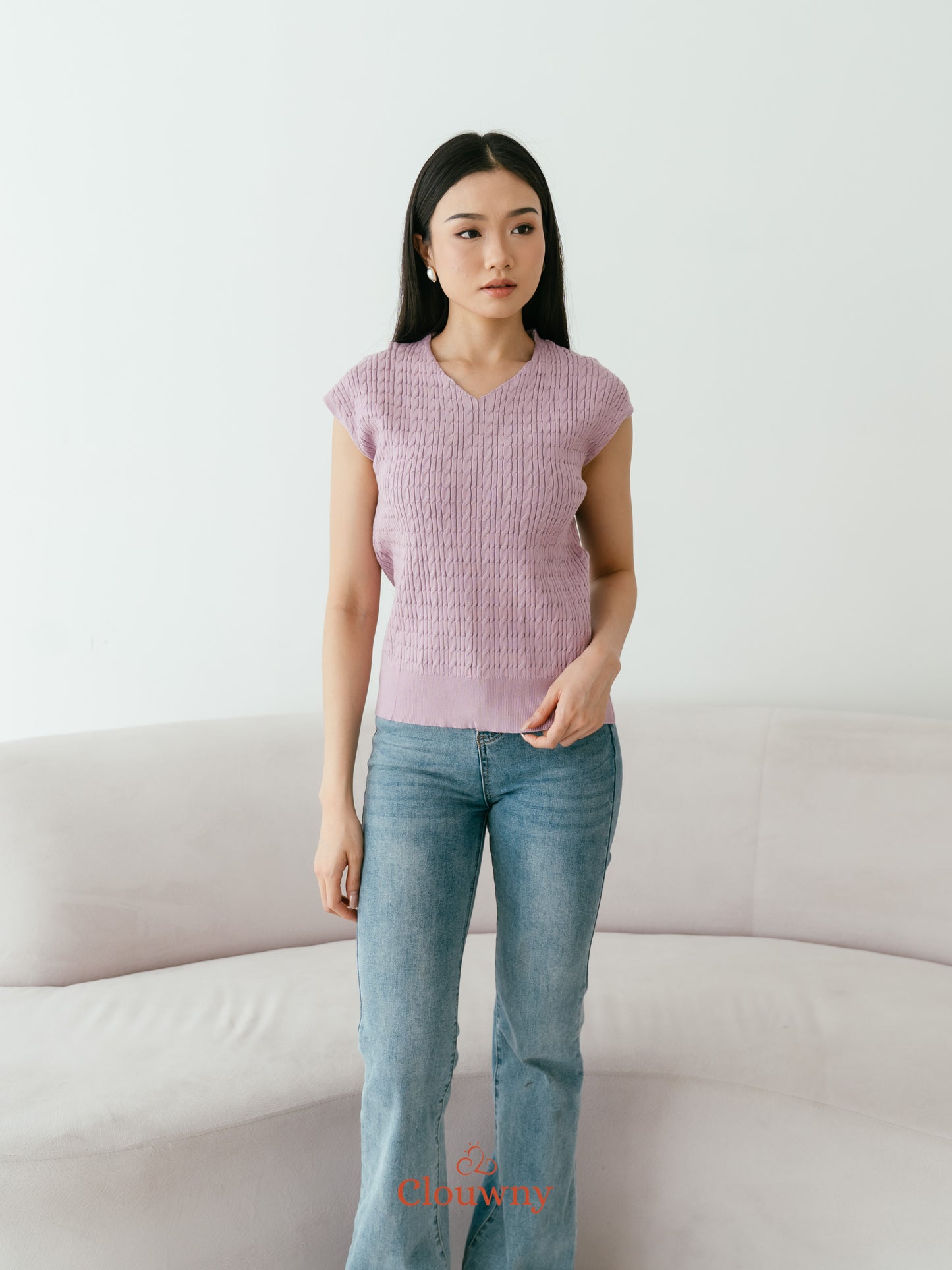 Vanda Knit Top - Lavender