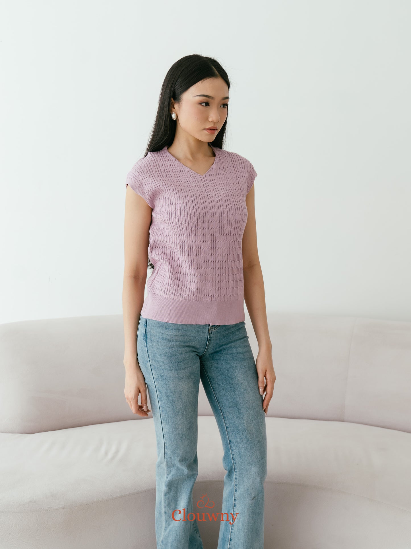 Vanda Knit Top - Lavender