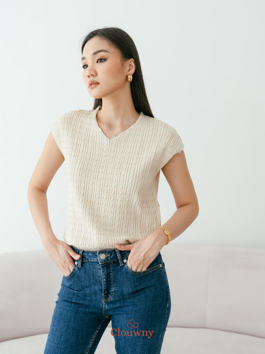 Vanda Knit Top - Cream