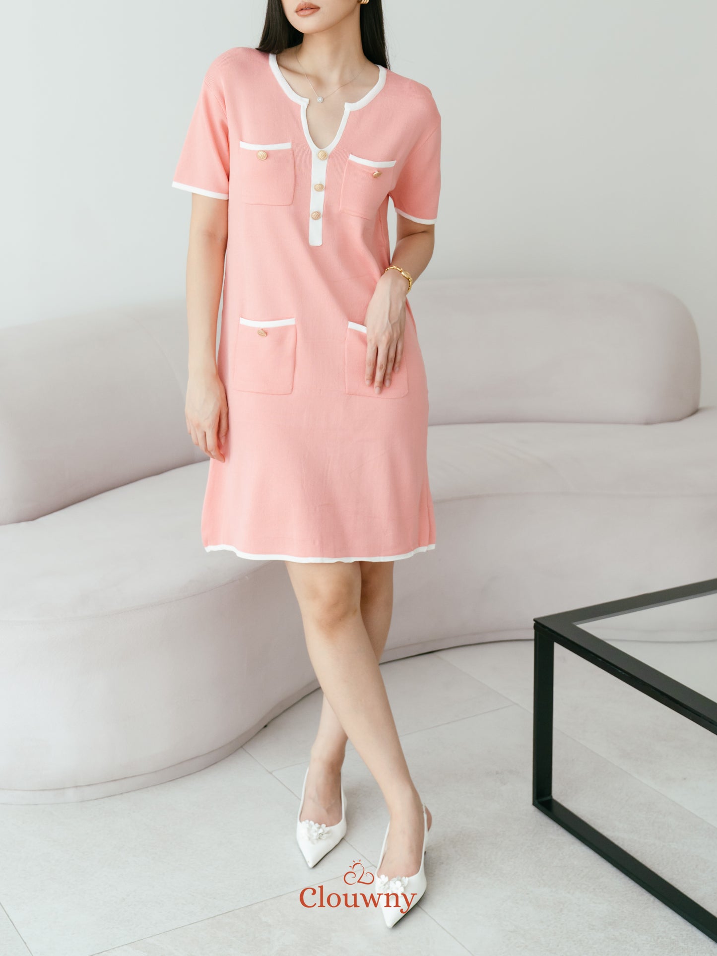 Ventura Knit Dress - Peach