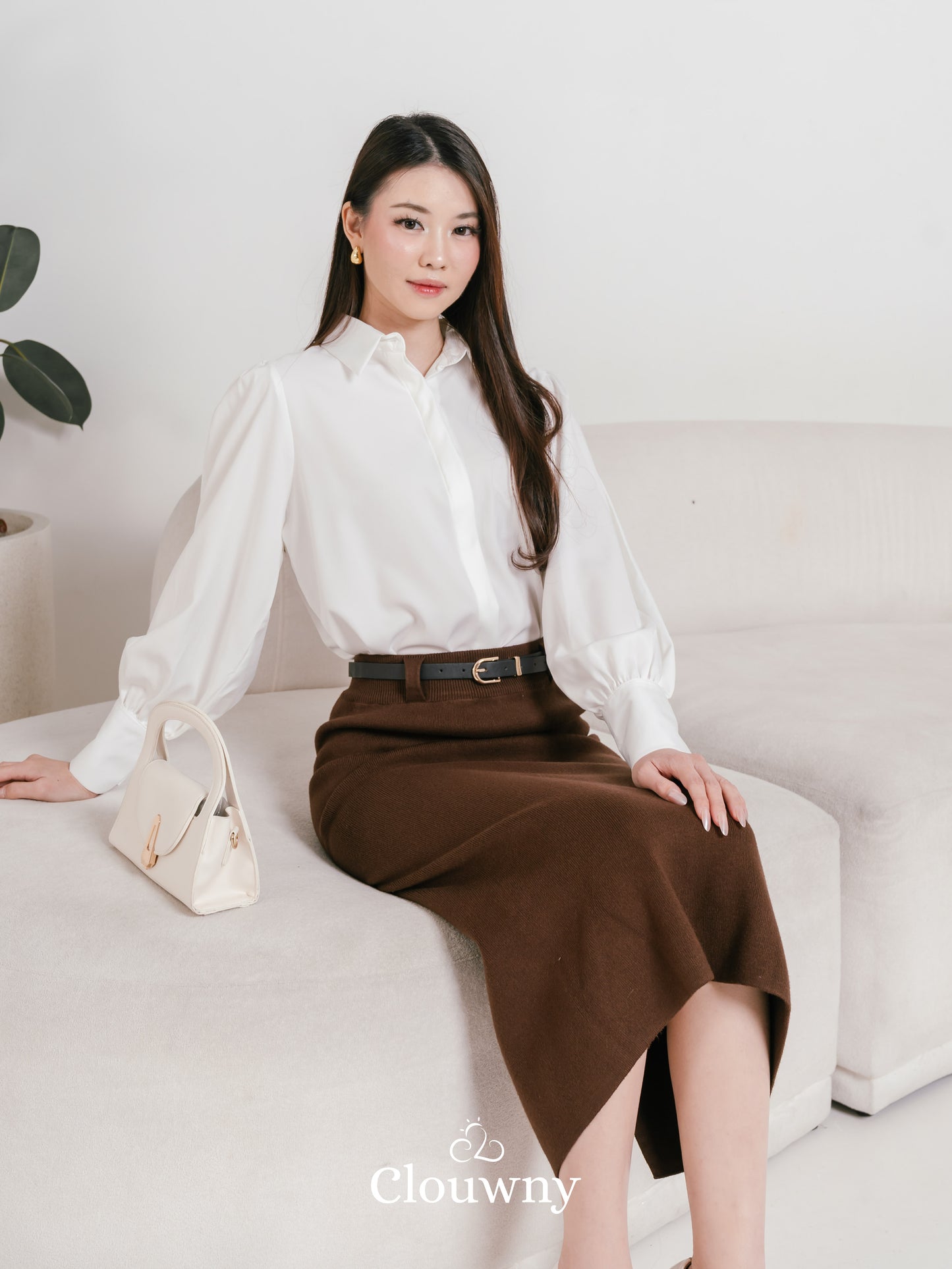 Crimson Knit Skirt - Coffee