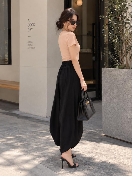 Genis Cullotes Slit Pants - Black