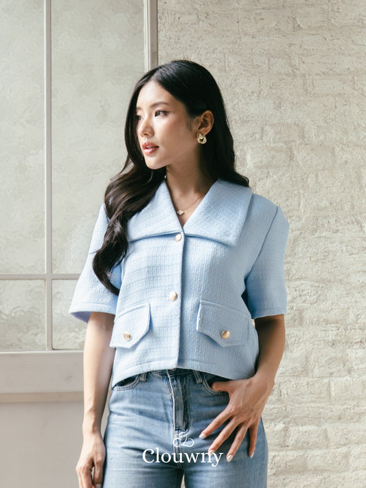 Orega Tweed Top - Blue