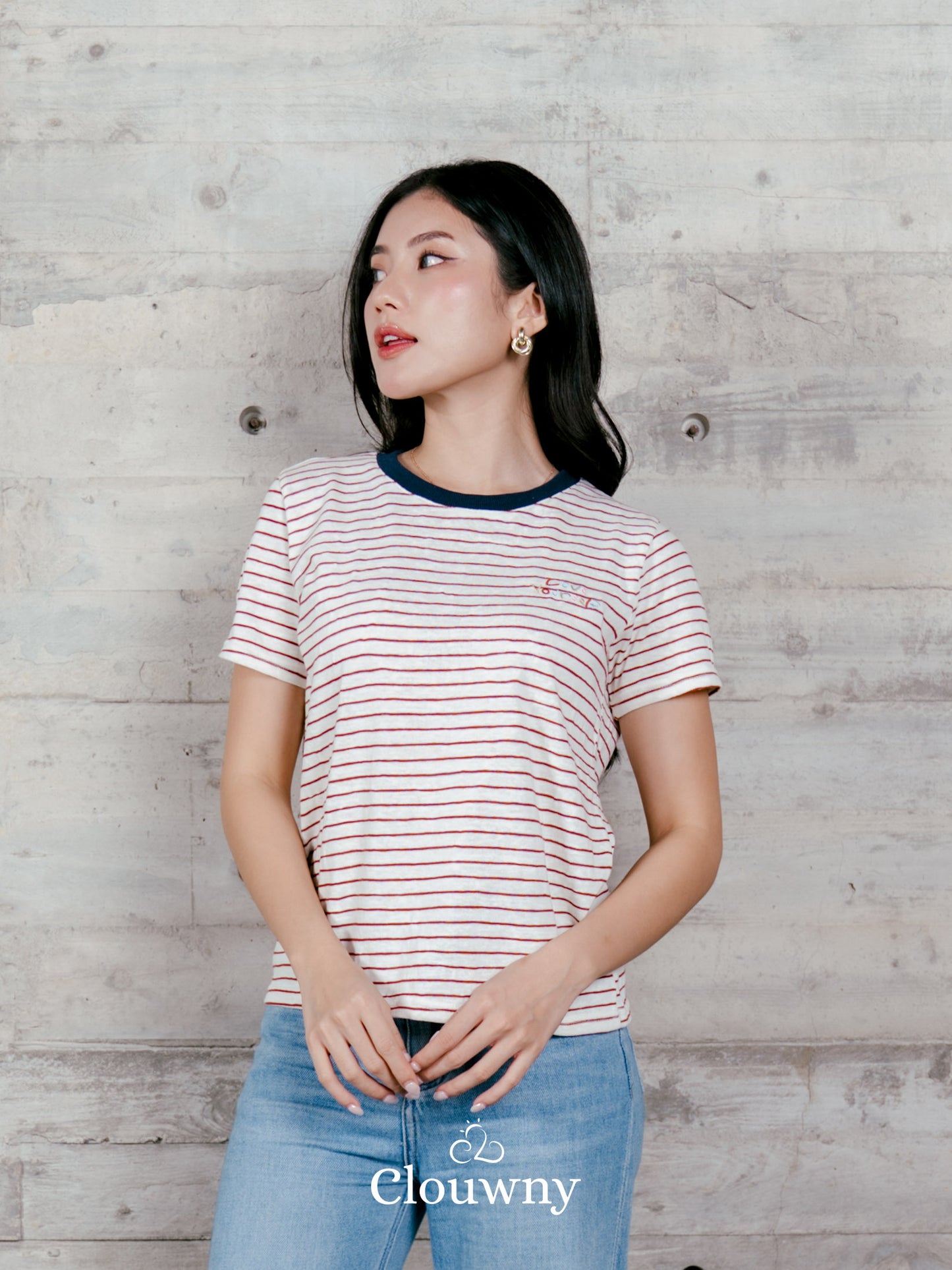 Love Stripes Tshirt - Maroon