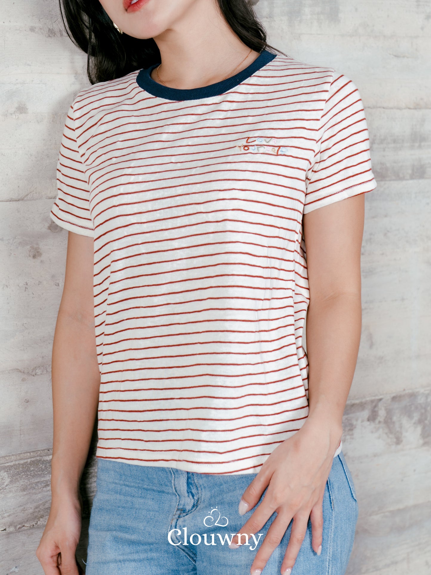 Love Stripes Tshirt - Maroon
