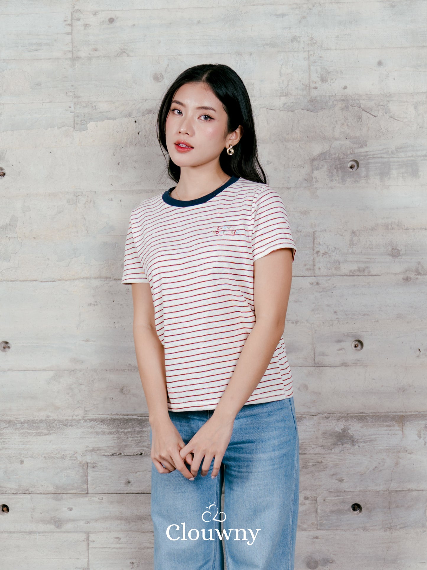 Love Stripes Tshirt - Maroon