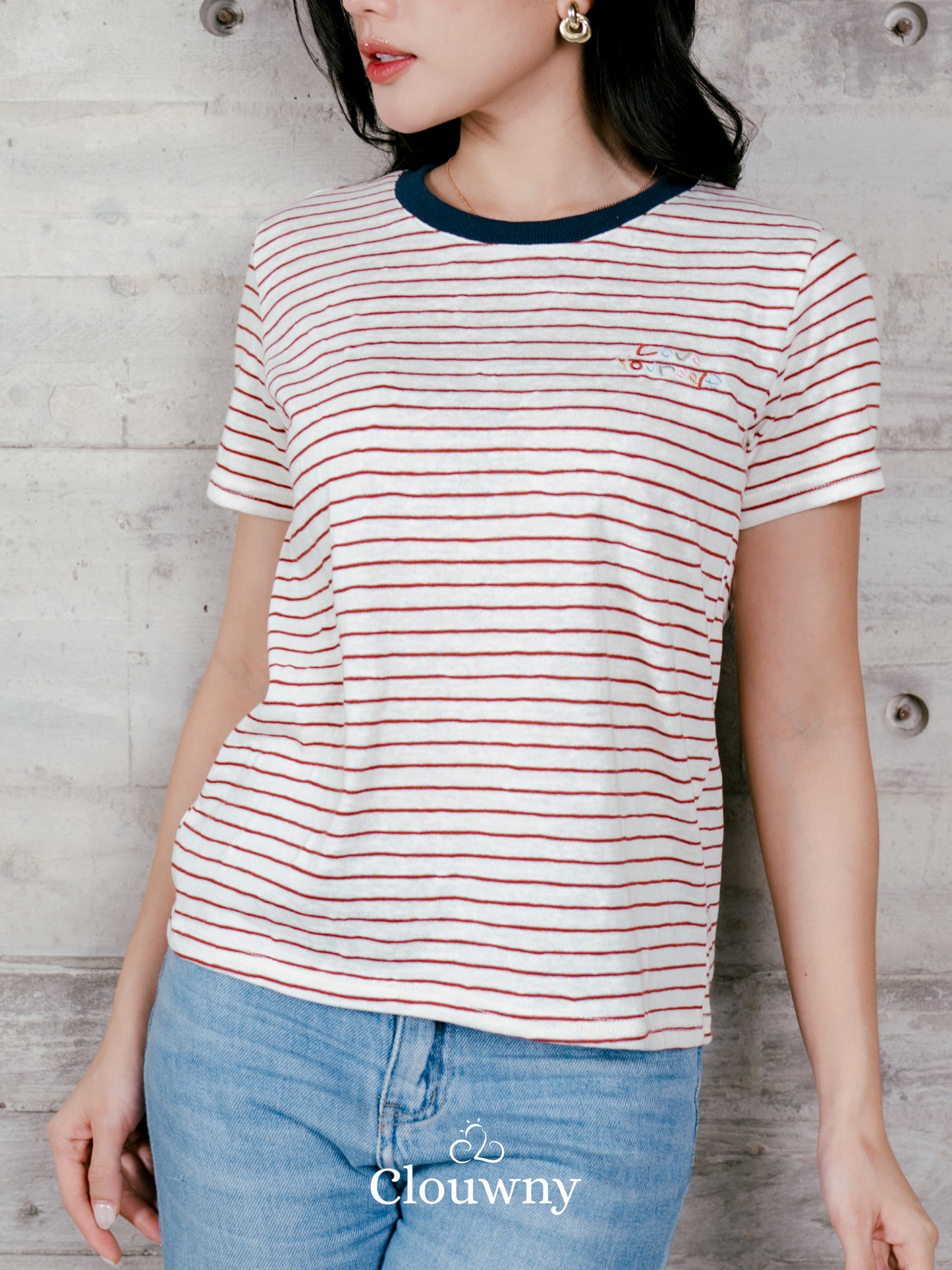 Love Stripes Tshirt - Maroon