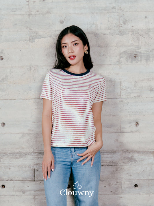 Love Stripes Tshirt - Maroon