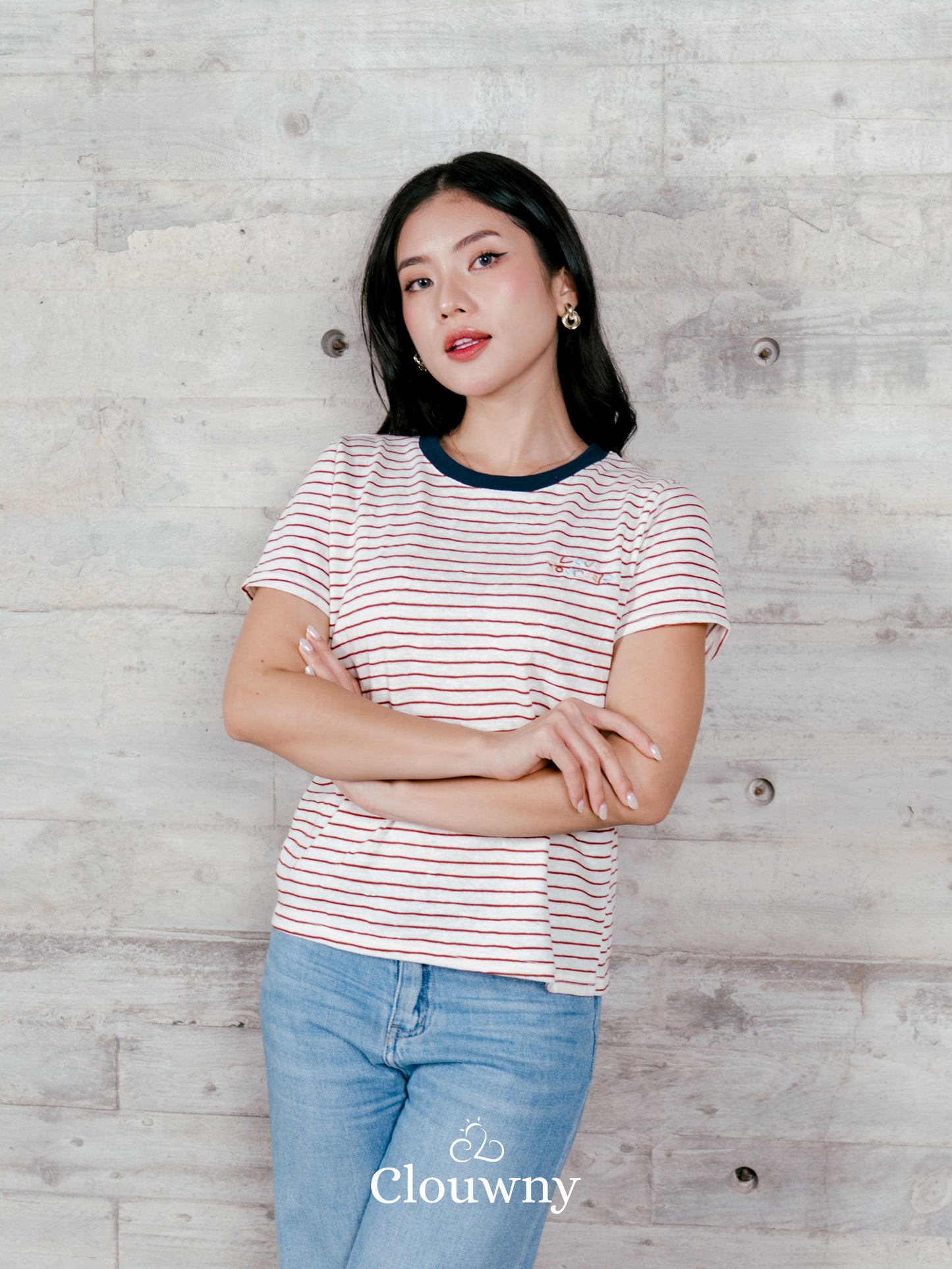 Love Stripes Tshirt - Maroon