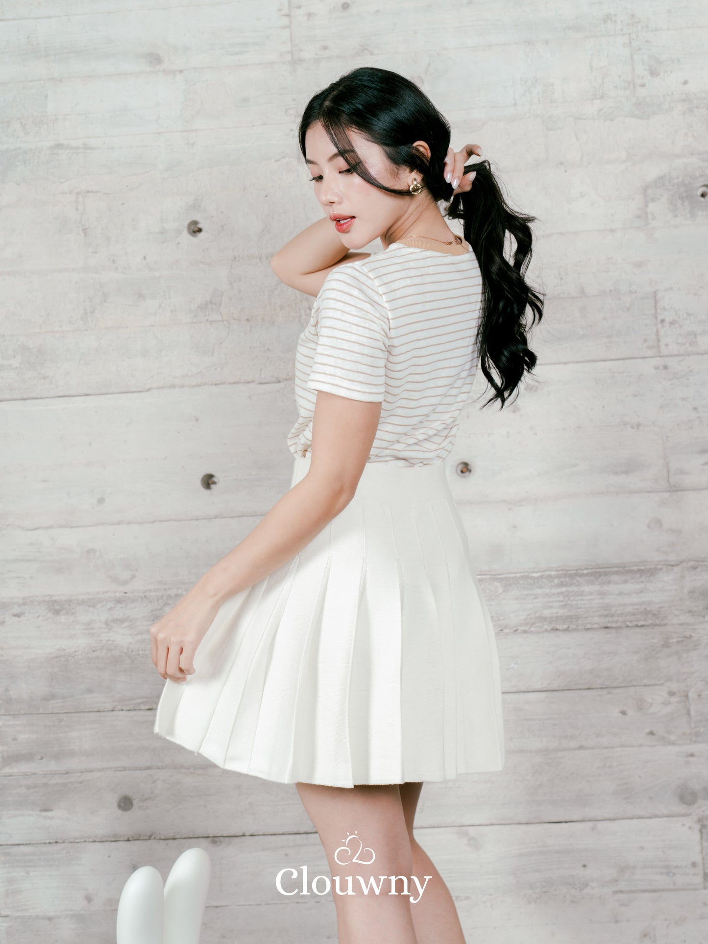 Love Stripes Tshirt - Khaki